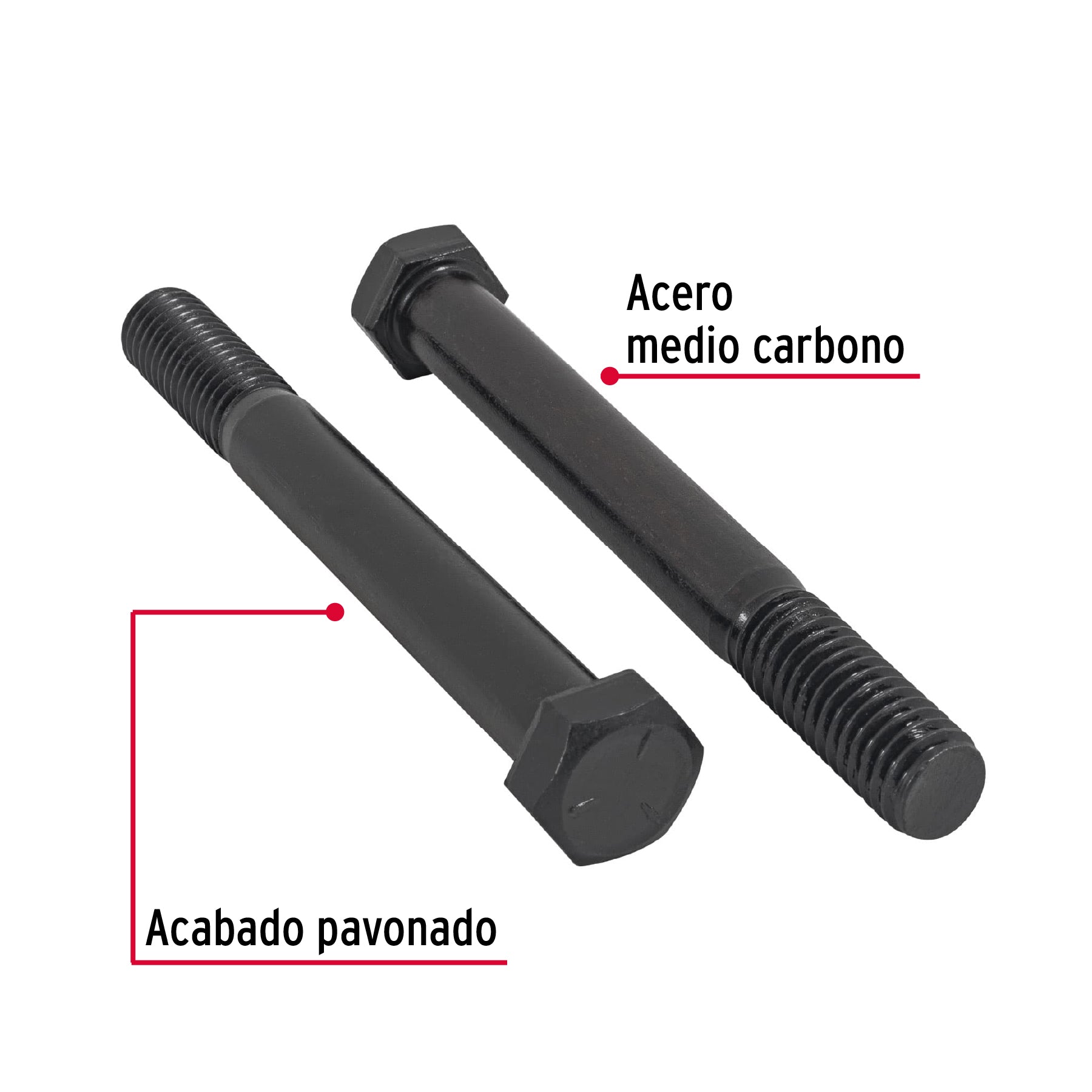 Bolsa con 20 tornillos 7/16" x 4" acero grado 5, FIERO