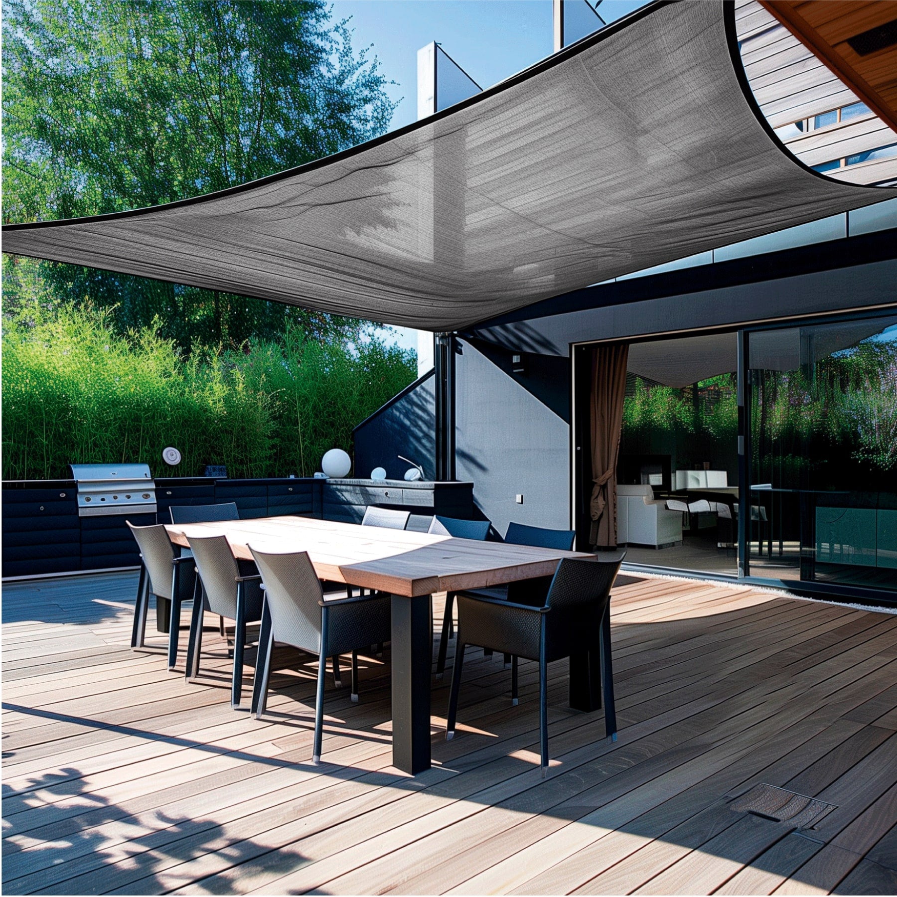 Rollo de malla sombra 90%, raschel negro, 15m x 4m, FIERO