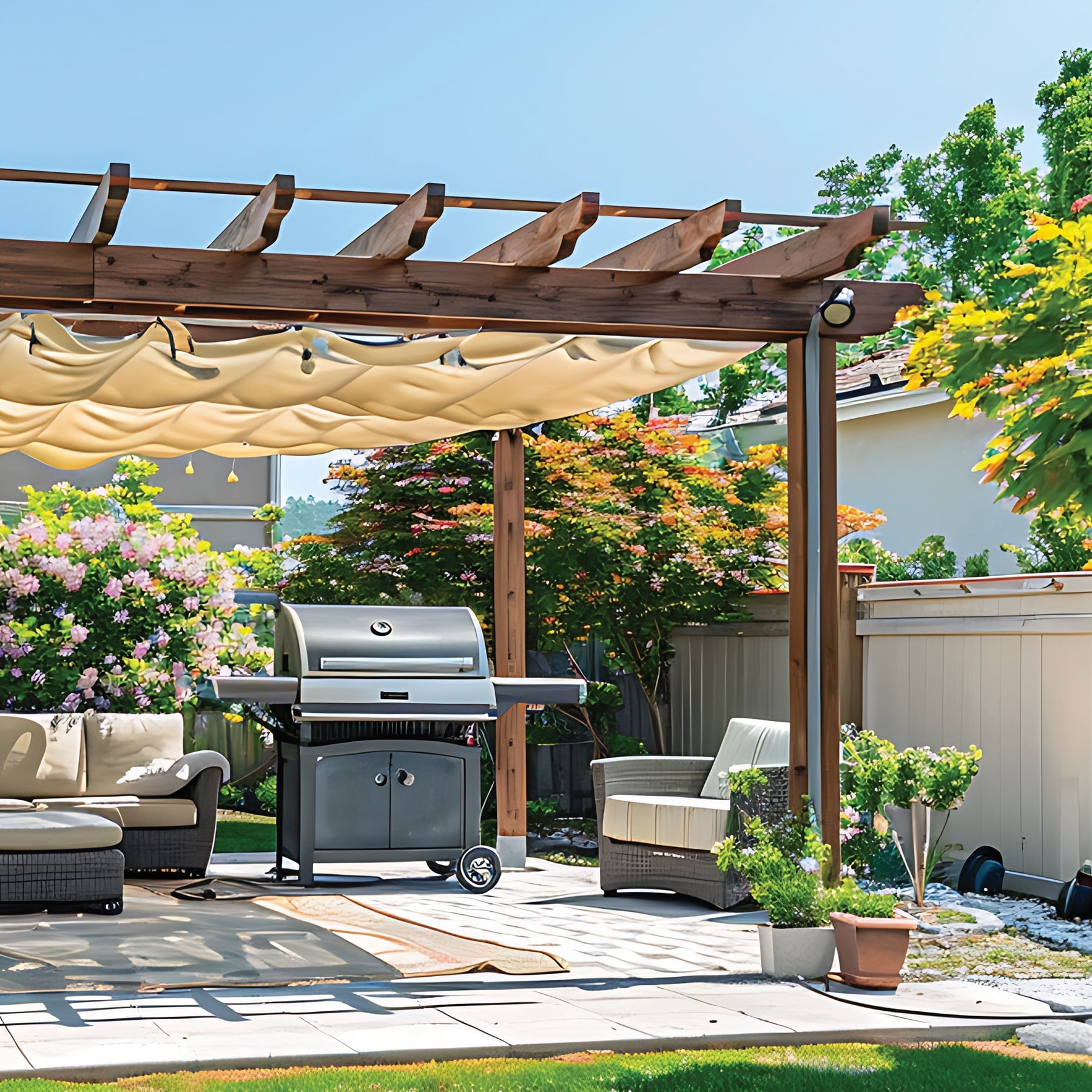 Toldo sombra 80%, raschel beige, 4m x 3m, FIERO