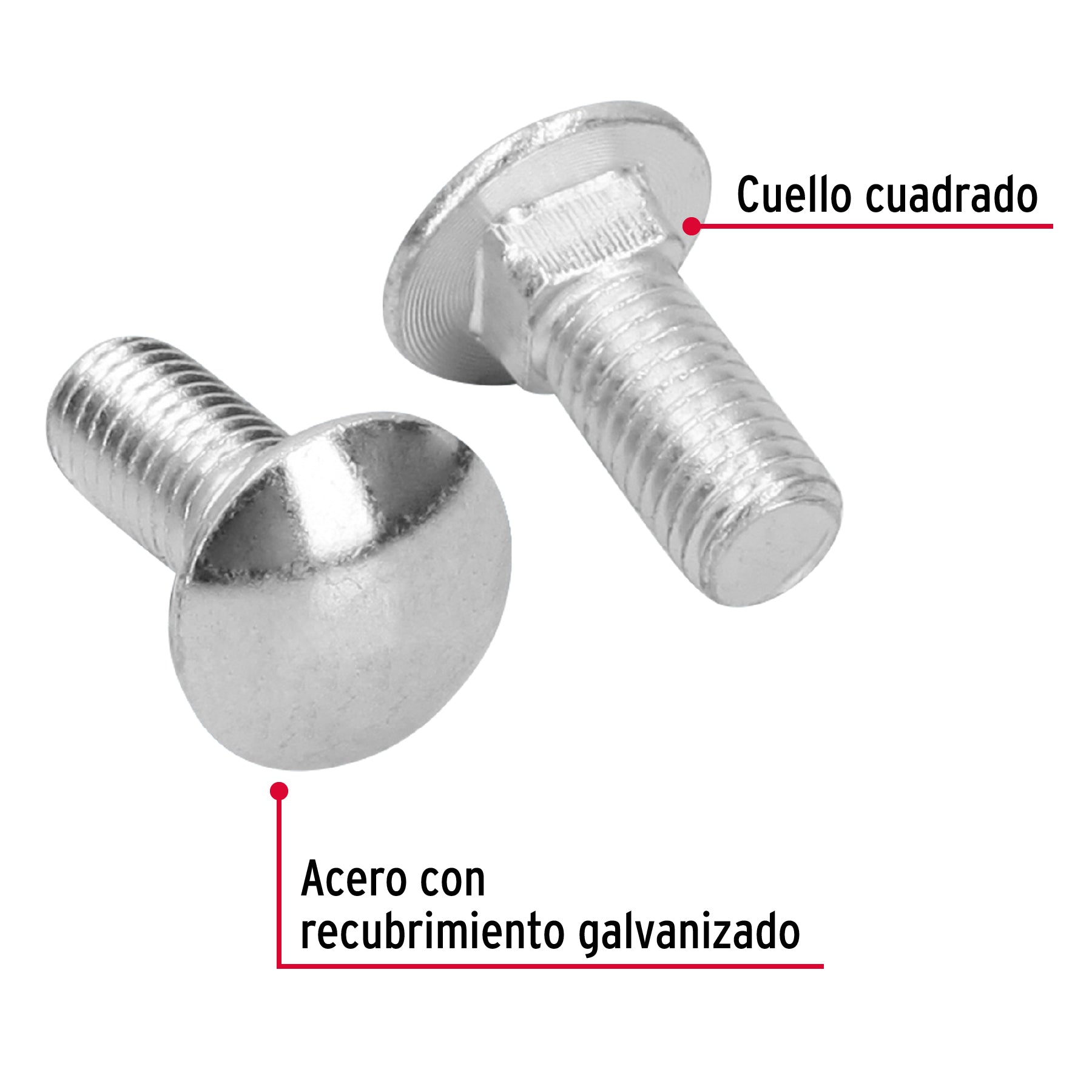 Bolsa con 40 tornillos 1/2" x 1-1/4" tipo coche, FIERO