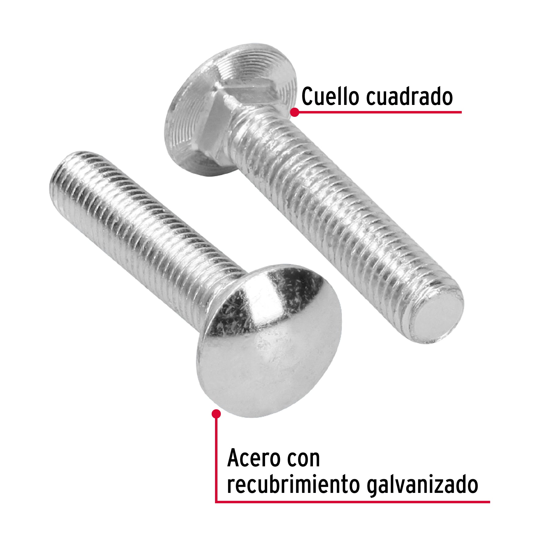 Bolsa con 20 tornillos 1/2" x 2-1/2" tipo coche, FIERO