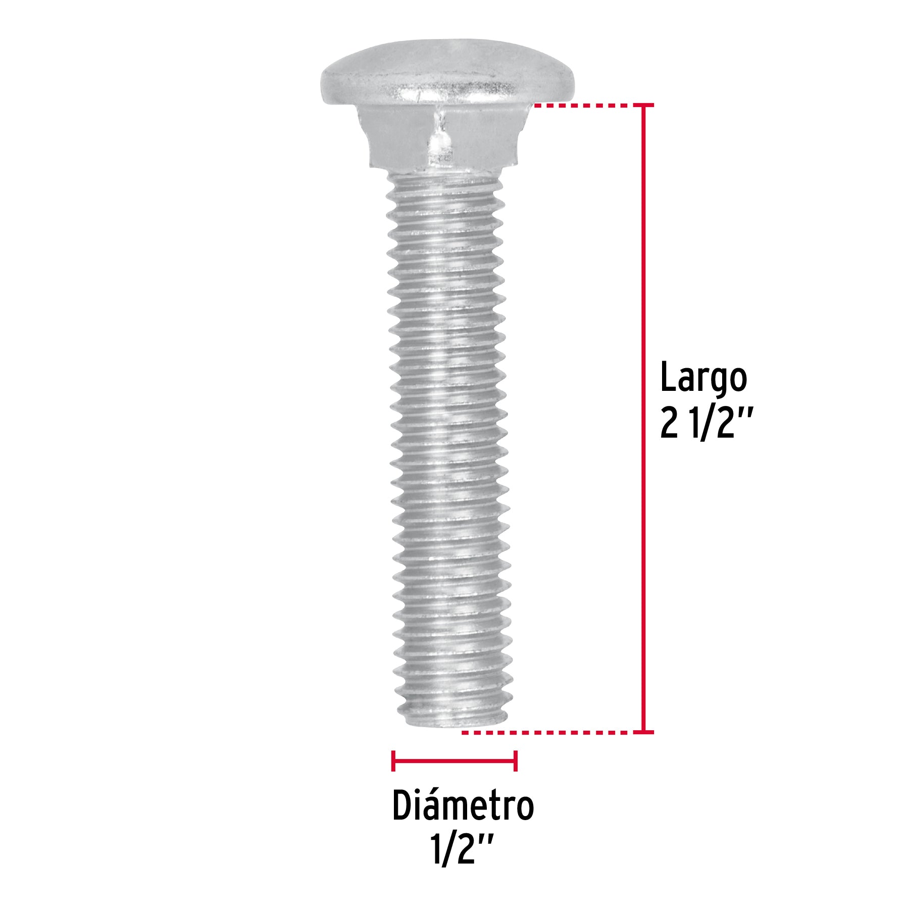 Bolsa con 20 tornillos 1/2" x 2-1/2" tipo coche, FIERO