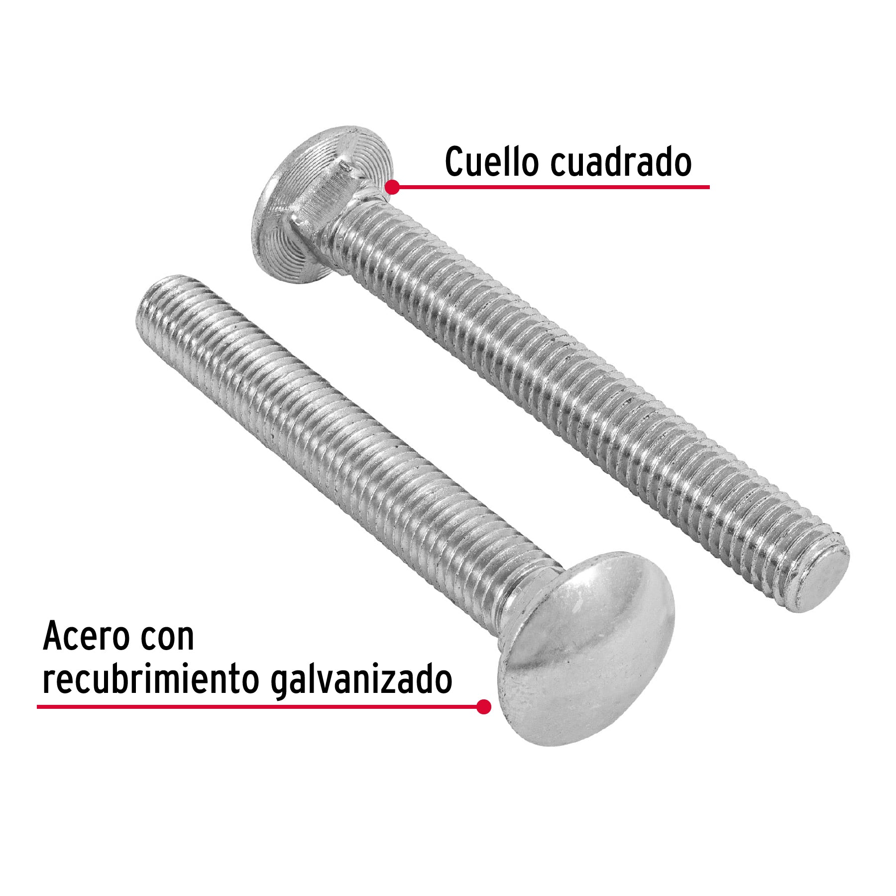 Bolsa con 15 tornillos 1/2" x 4" tipo coche, FIERO