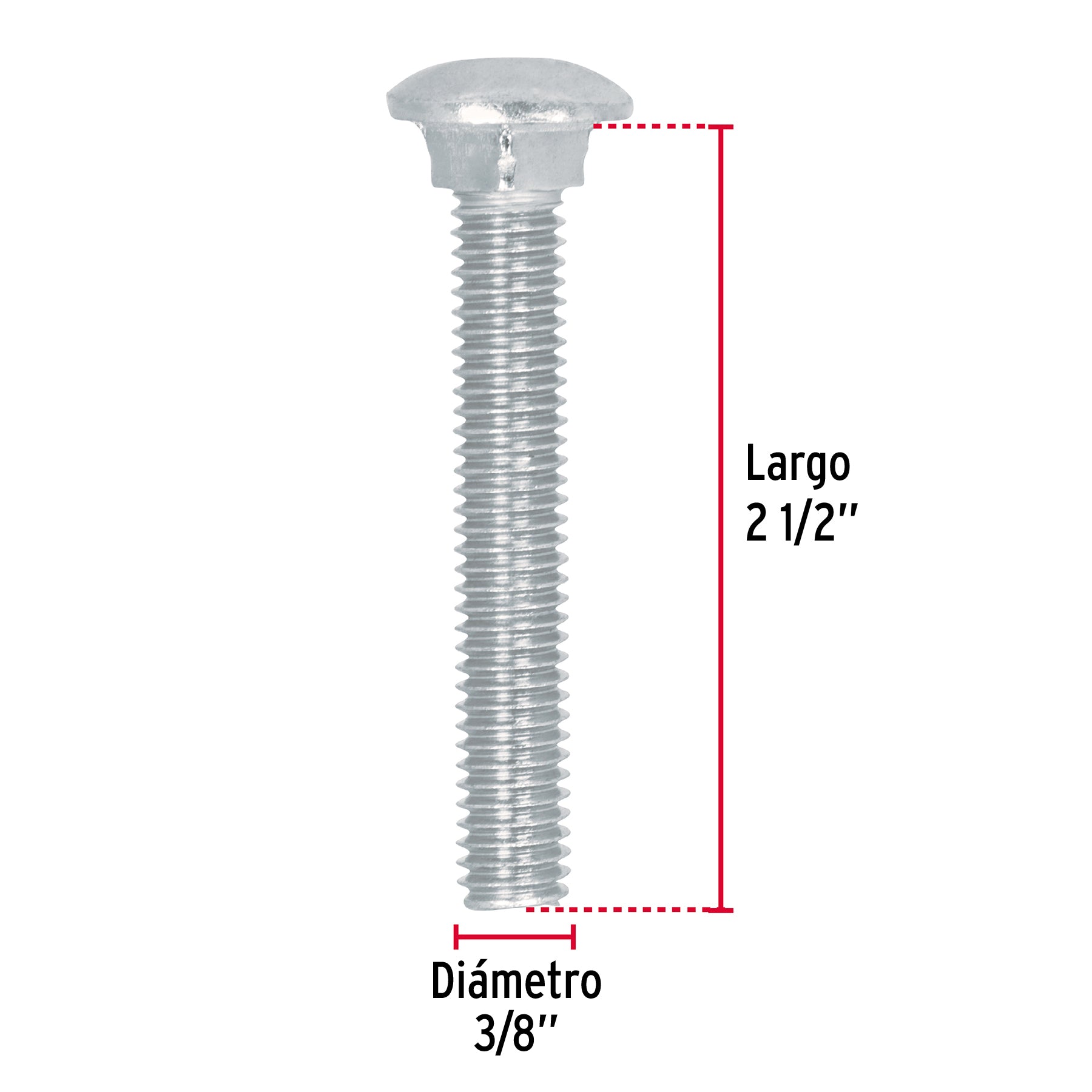 Bolsa con 50 tornillos 3/8" x 2-1/2" tipo coche, FIERO