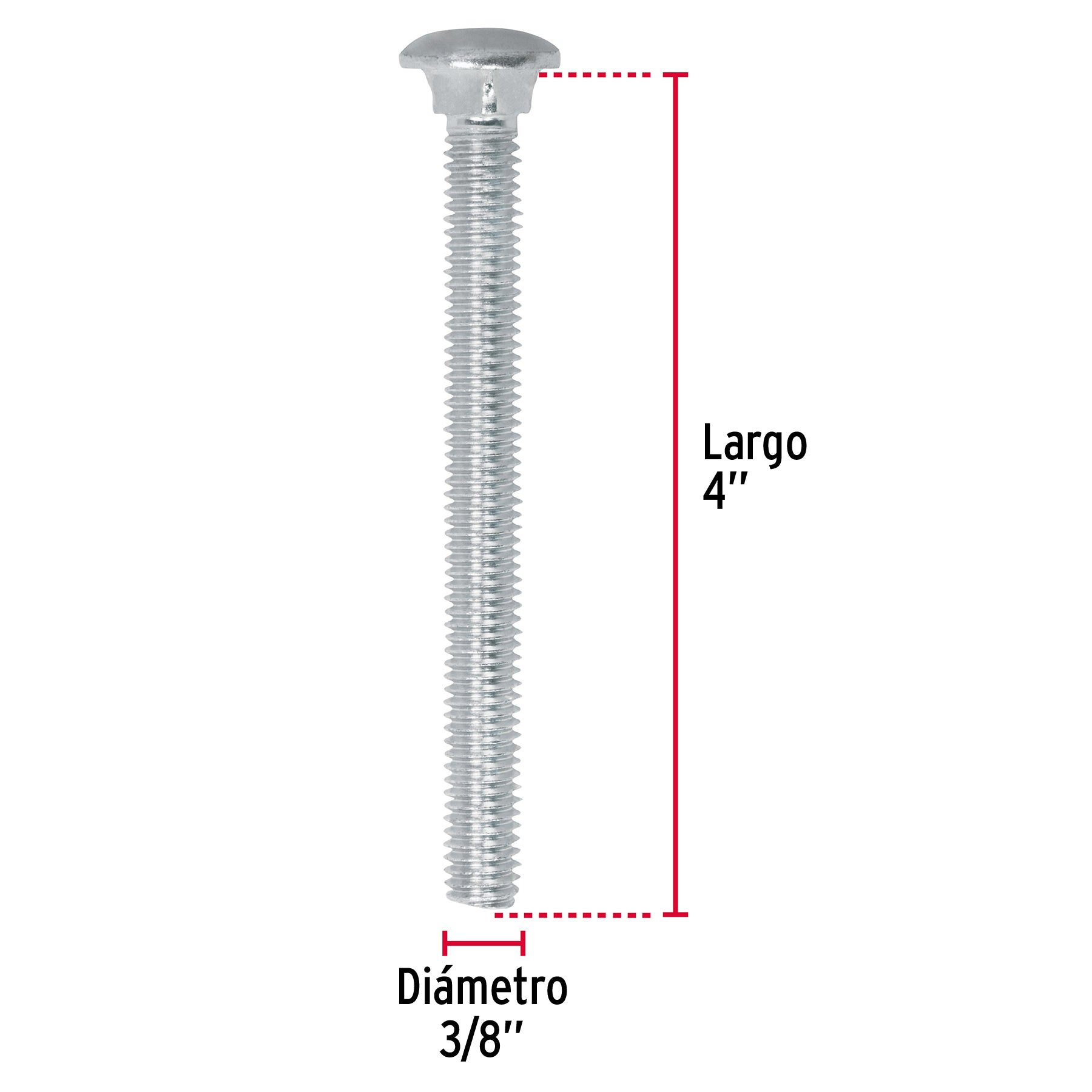 Bolsa con 30 tornillos 3/8" x 4" tipo coche, FIERO