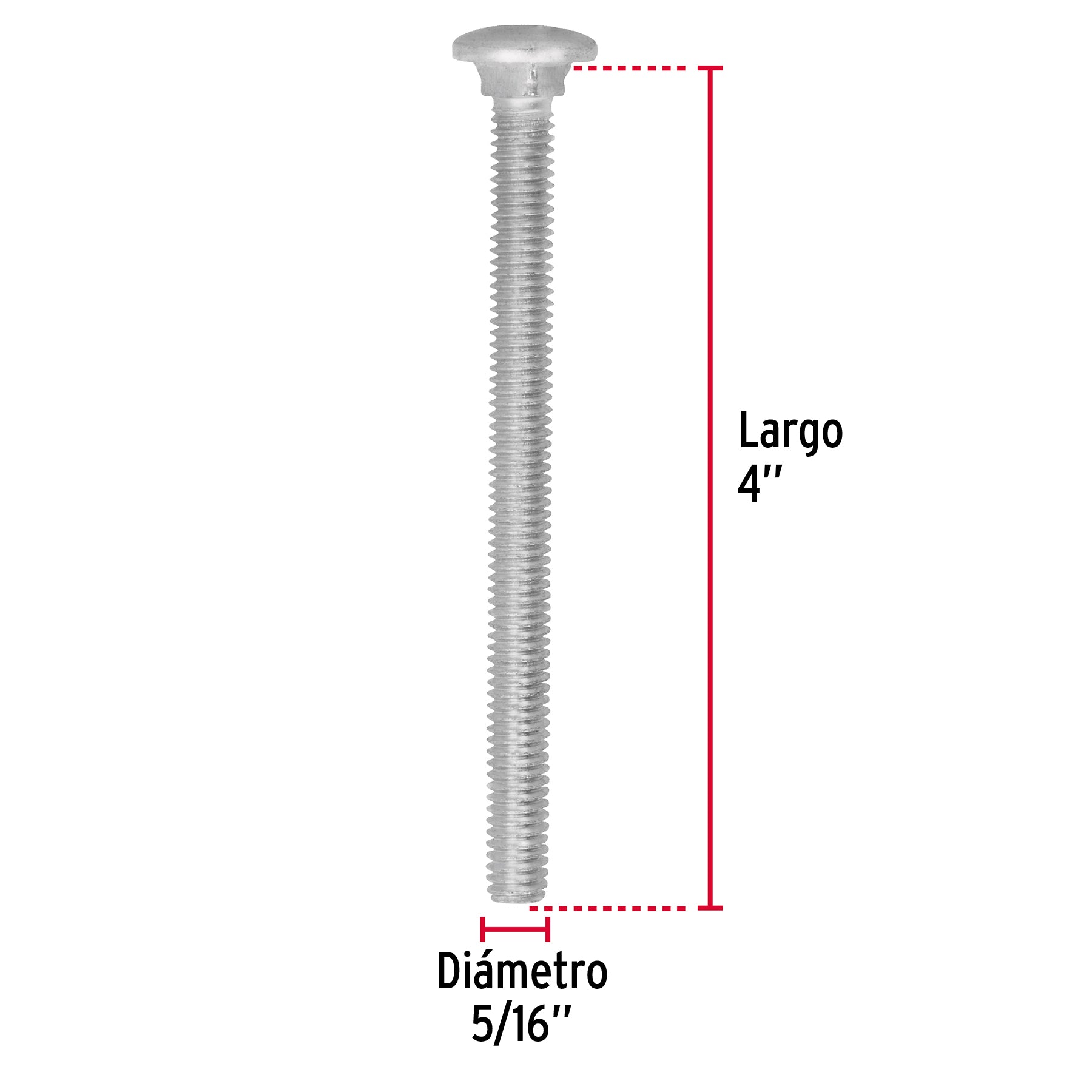 Bolsa con 50 tornillos 5/16" x 4" tipo coche, FIERO