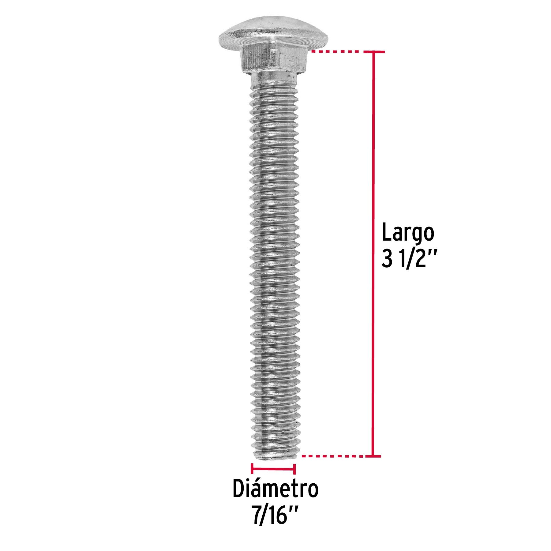Bolsa con 20 tornillos 7/16" x 3-1/2" tipo coche, FIERO