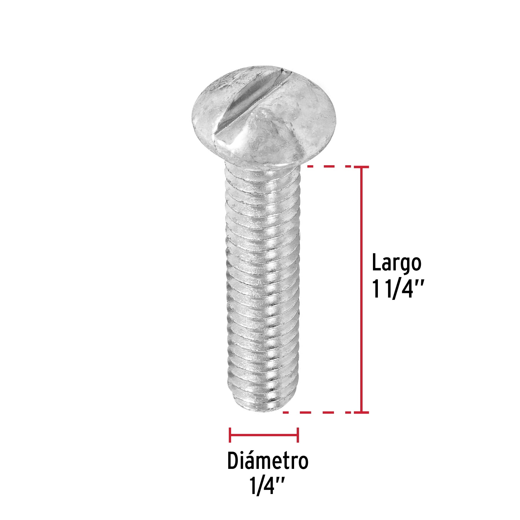 Bolsa con 100 tornillos 1/4" x 1-1/4" tipo estufa, FIERO