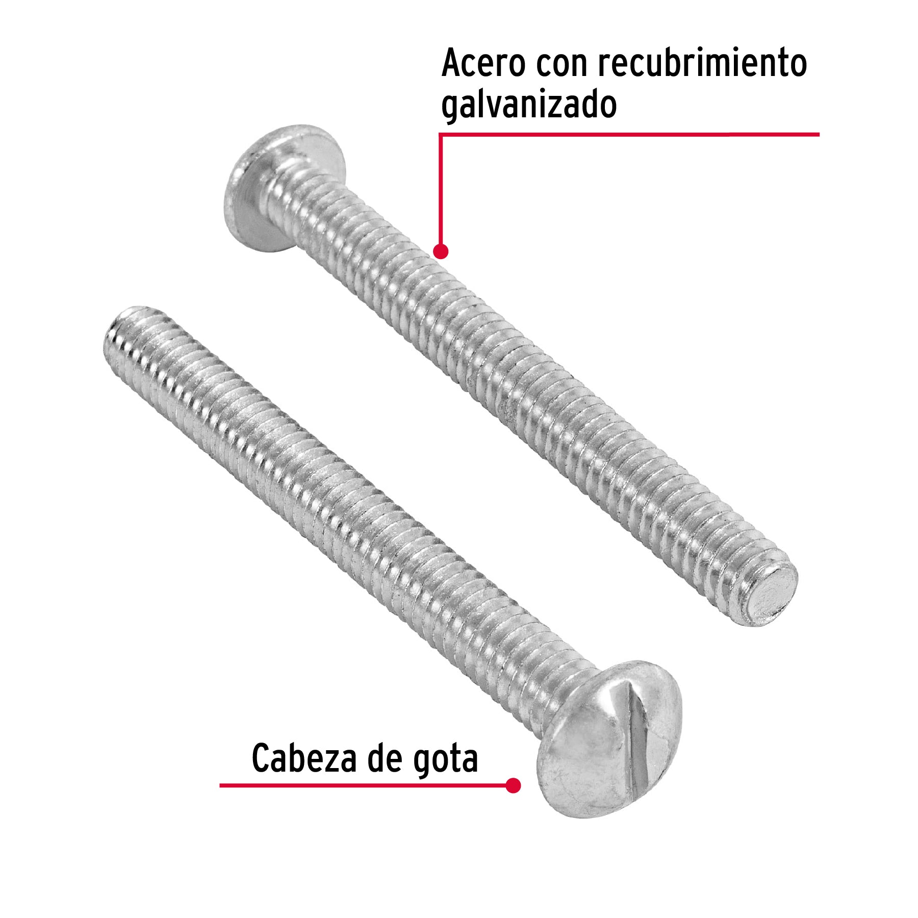 Bolsa con 50 tornillos 1/4" x 2-1/2" tipo estufa, FIERO