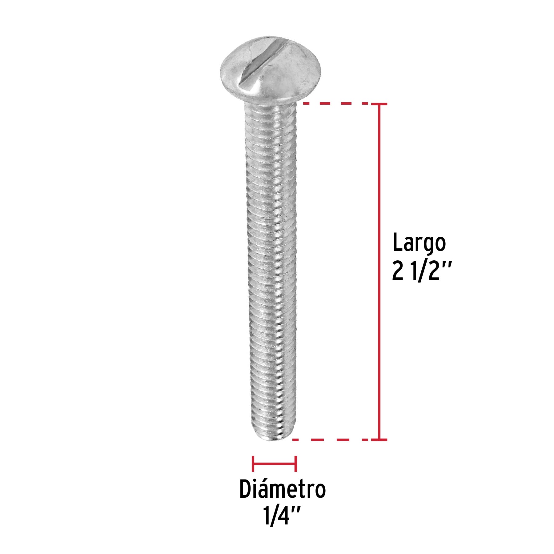Bolsa con 50 tornillos 1/4" x 2-1/2" tipo estufa, FIERO