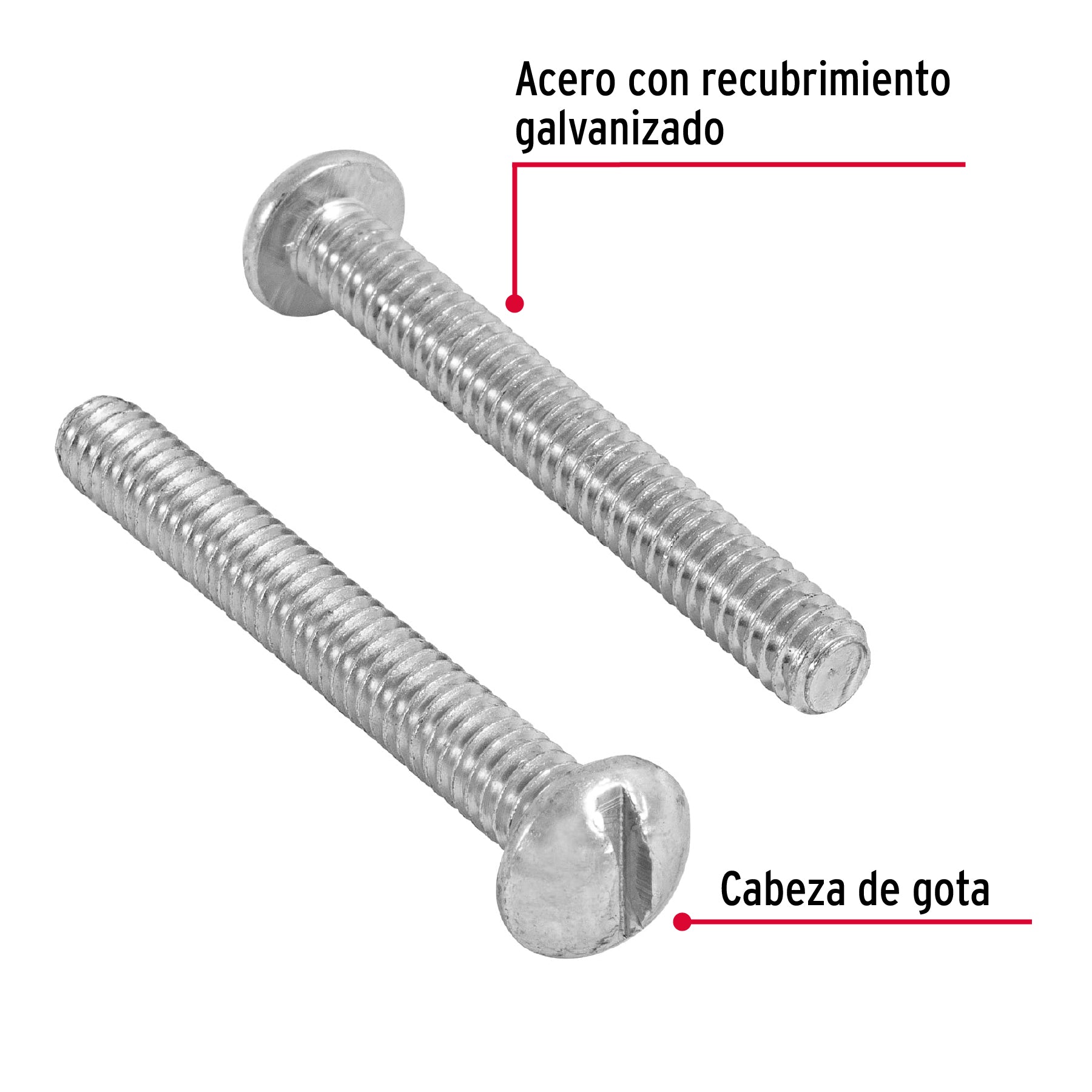 Bolsa con 50 tornillos 1/4" x 2" tipo estufa, FIERO