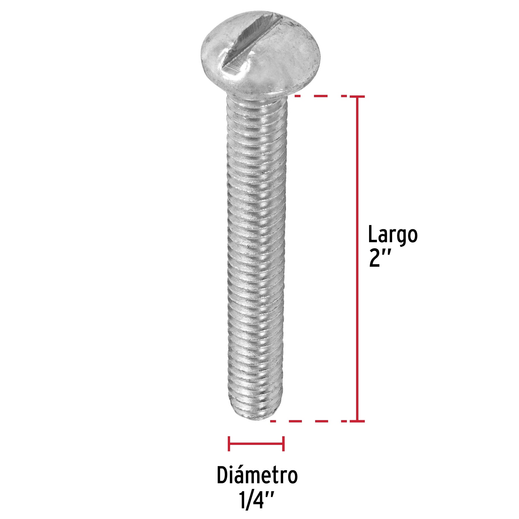Bolsa con 50 tornillos 1/4" x 2" tipo estufa, FIERO