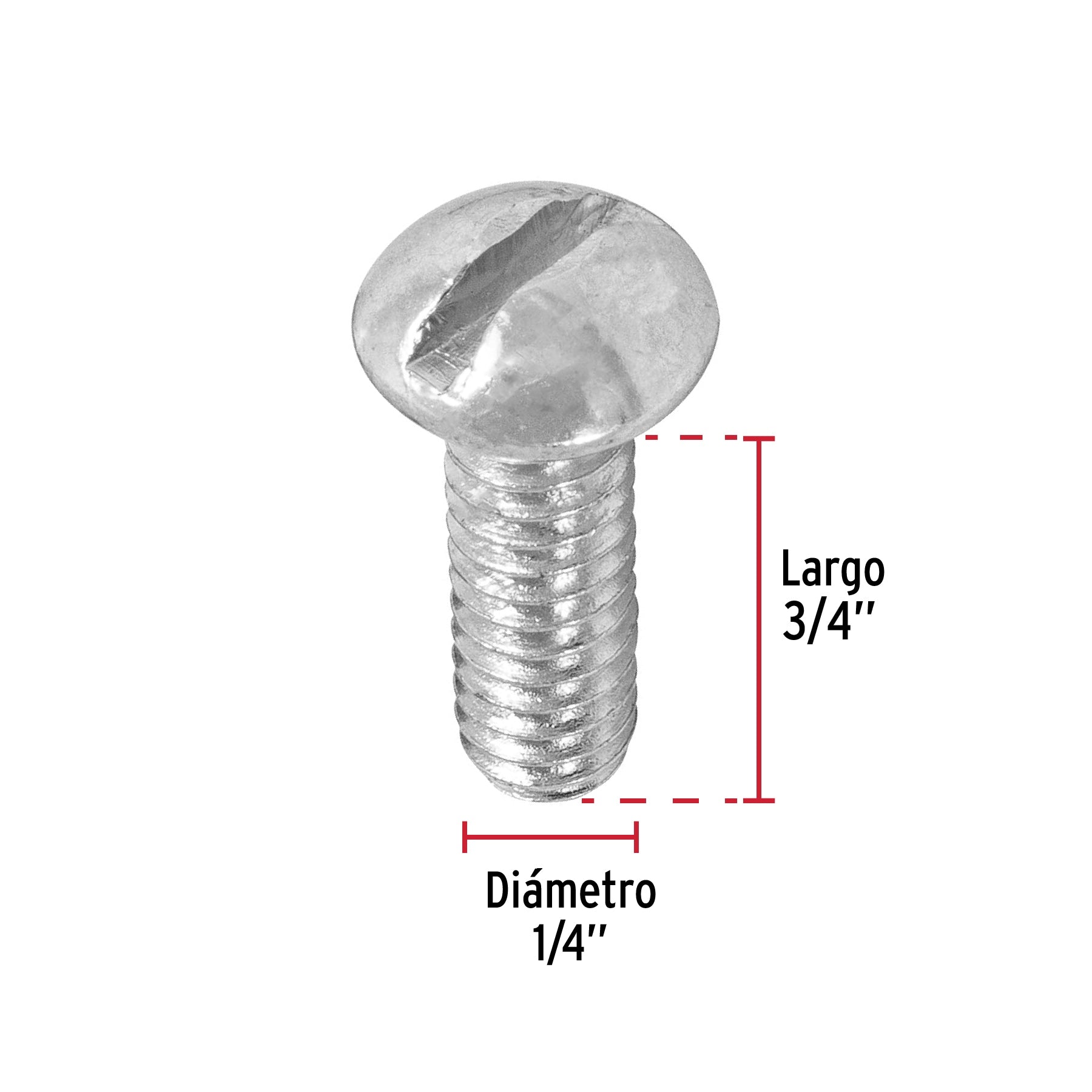 Bolsa con 150 tornillos 1/4" x 3/4" tipo estufa, FIERO