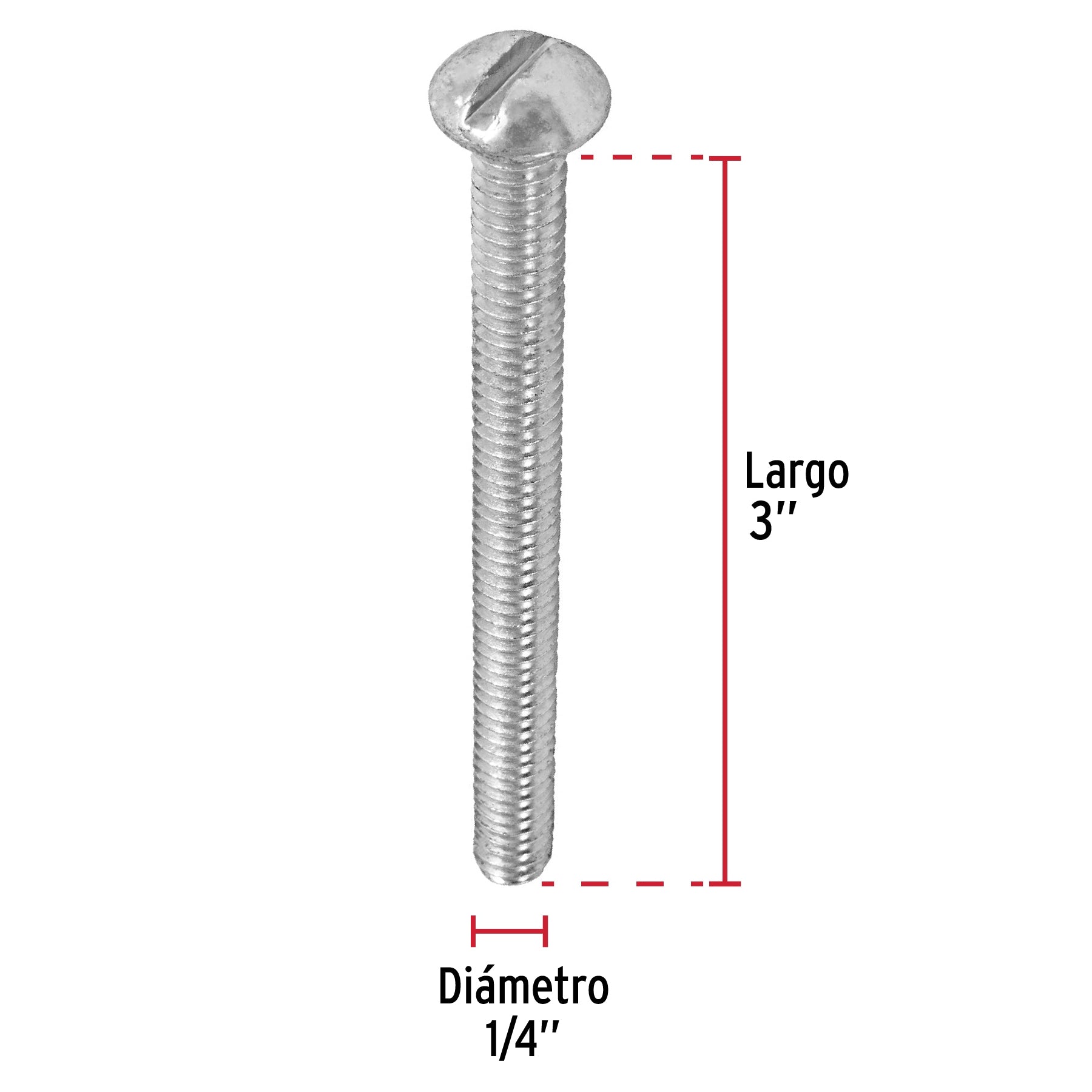Bolsa con 50 tornillos 1/4" x 3" tipo estufa, FIERO