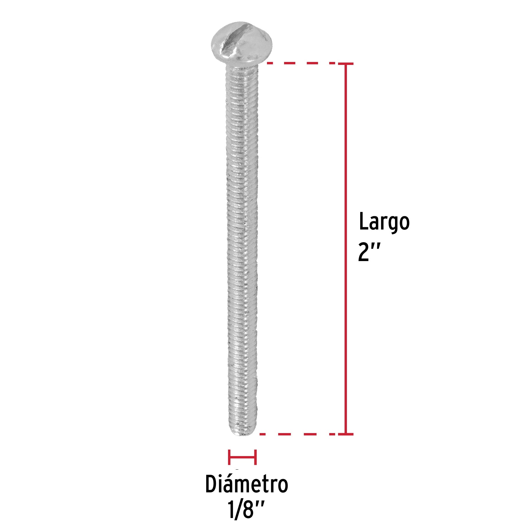 Bolsa con 250 tornillos 1/8" x 2" tipo estufa, FIERO
