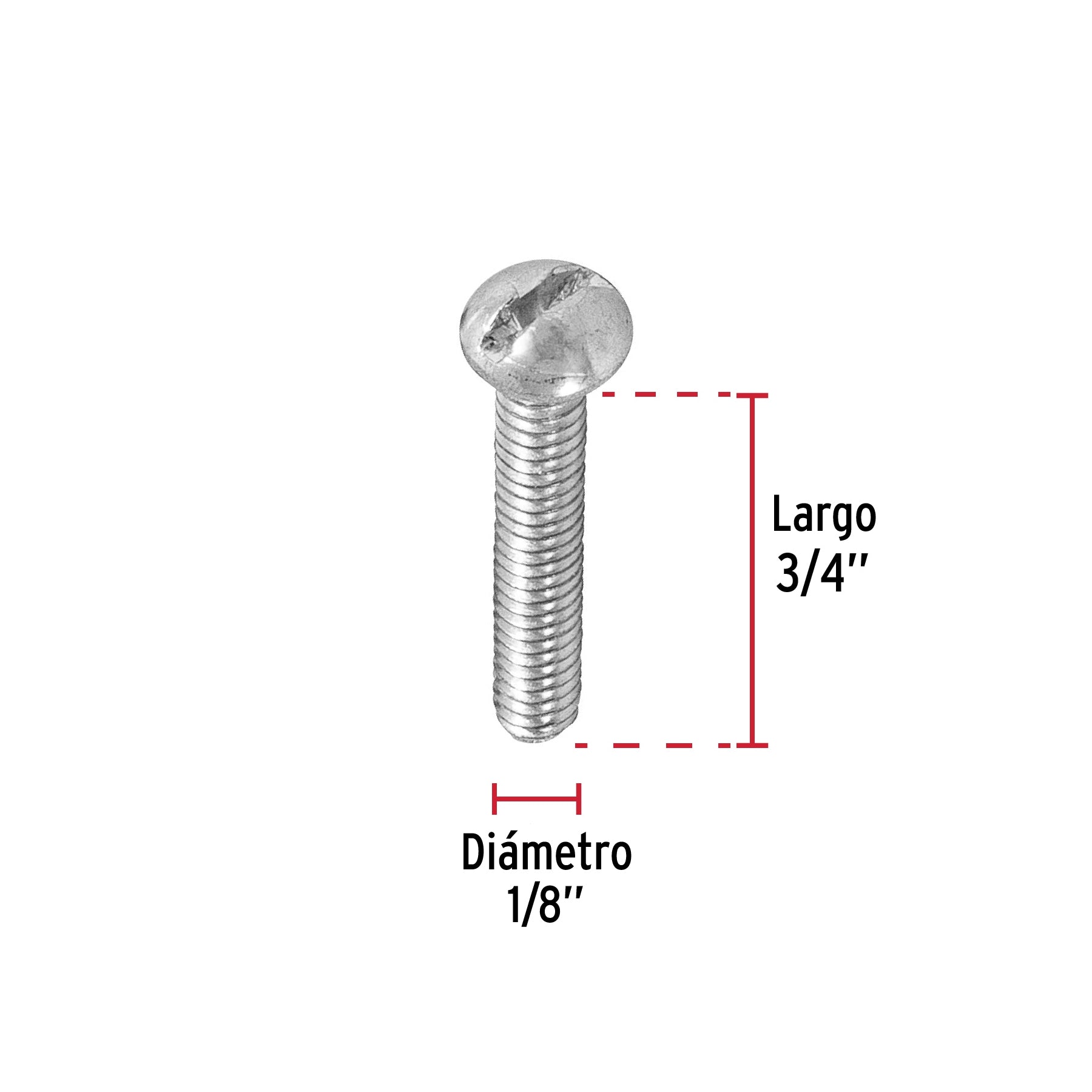Bolsa con 500 tornillos 1/8" x 3/4" tipo estufa, FIERO