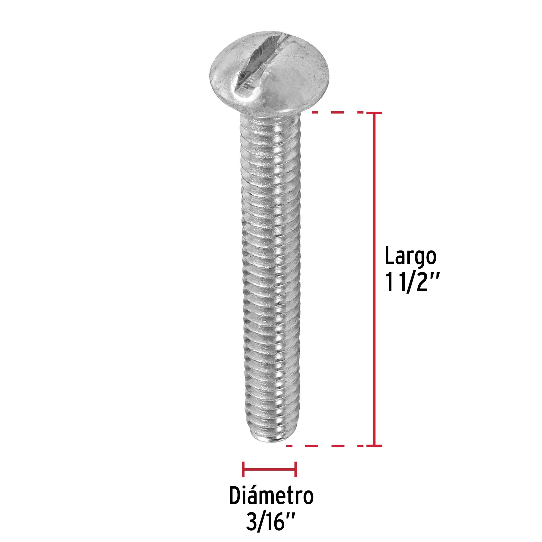 Bolsa con 150 tornillos 3/16" x 1-1/2" tipo estufa, FIERO