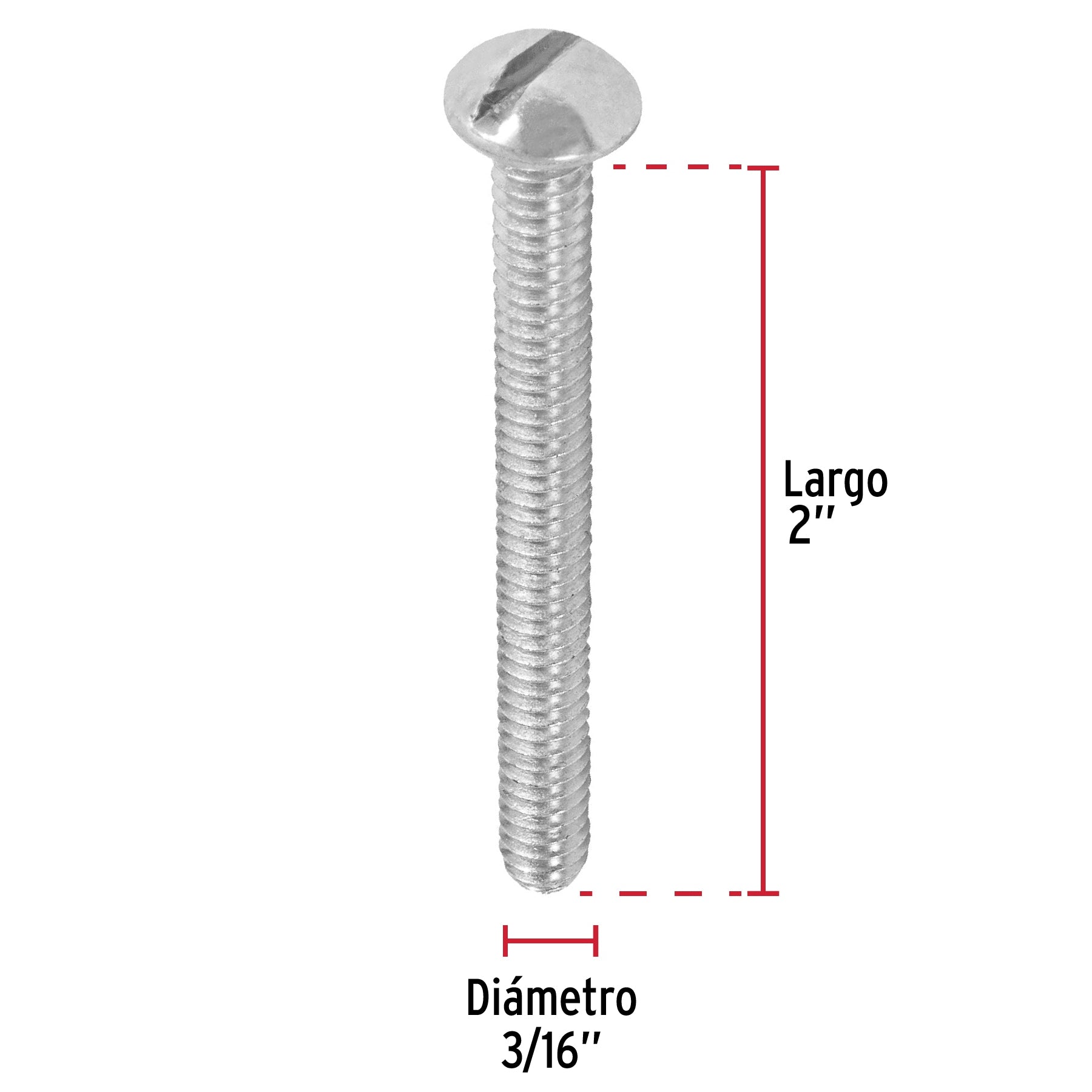Bolsa con 100 tornillos 3/16" x 2" tipo estufa, FIERO
