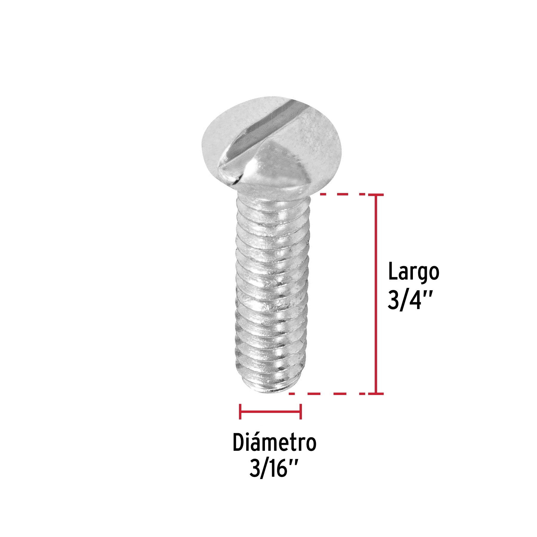 Bolsa con 250 tornillos 3/16" x 3/4" tipo estufa, FIERO