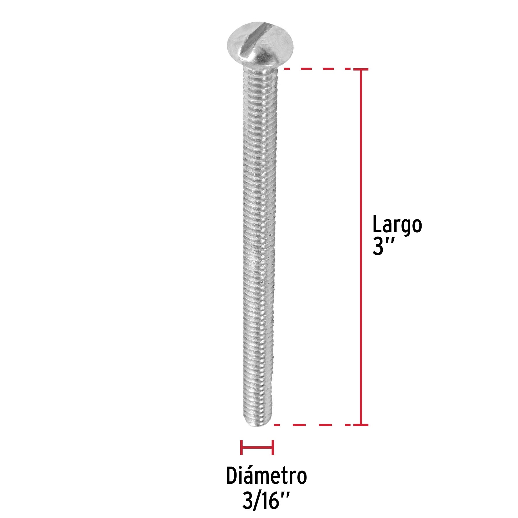Bolsa con 100 tornillos 3/16" x 3" tipo estufa, FIERO