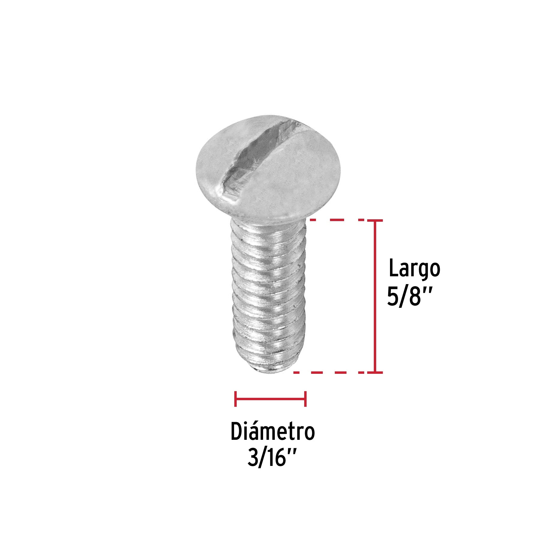 Bolsa con 250 tornillos 3/16" x 5/8" tipo estufa, FIERO