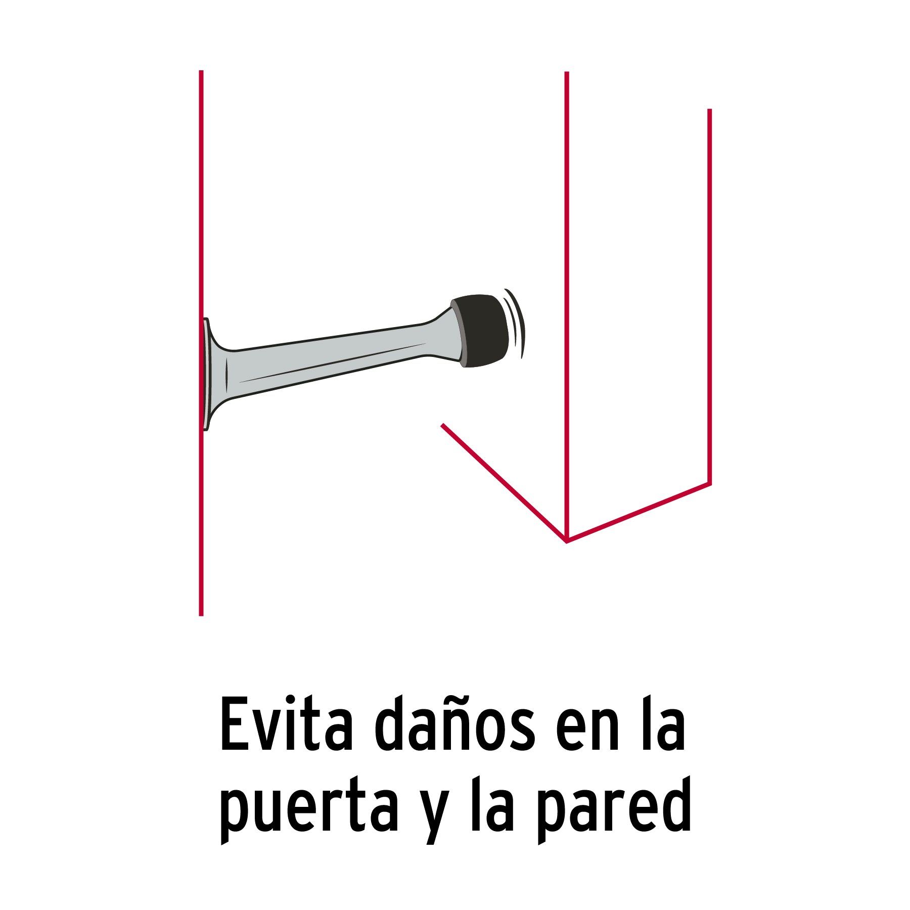 Tope recto para puerta, acabado cromo, HERMEX