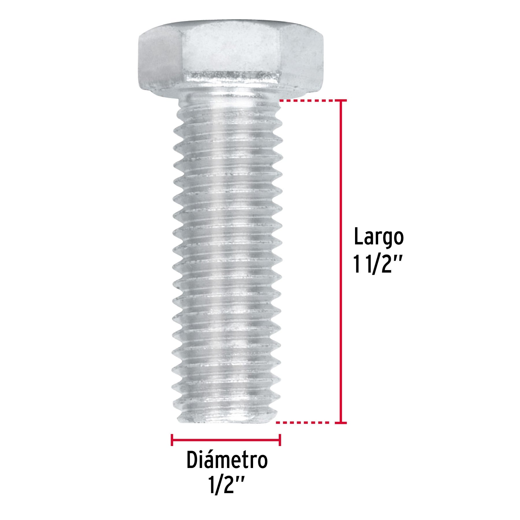 Bolsa con 30 tornillos 1/2" x 1-1/2" tipo máquina, FIERO