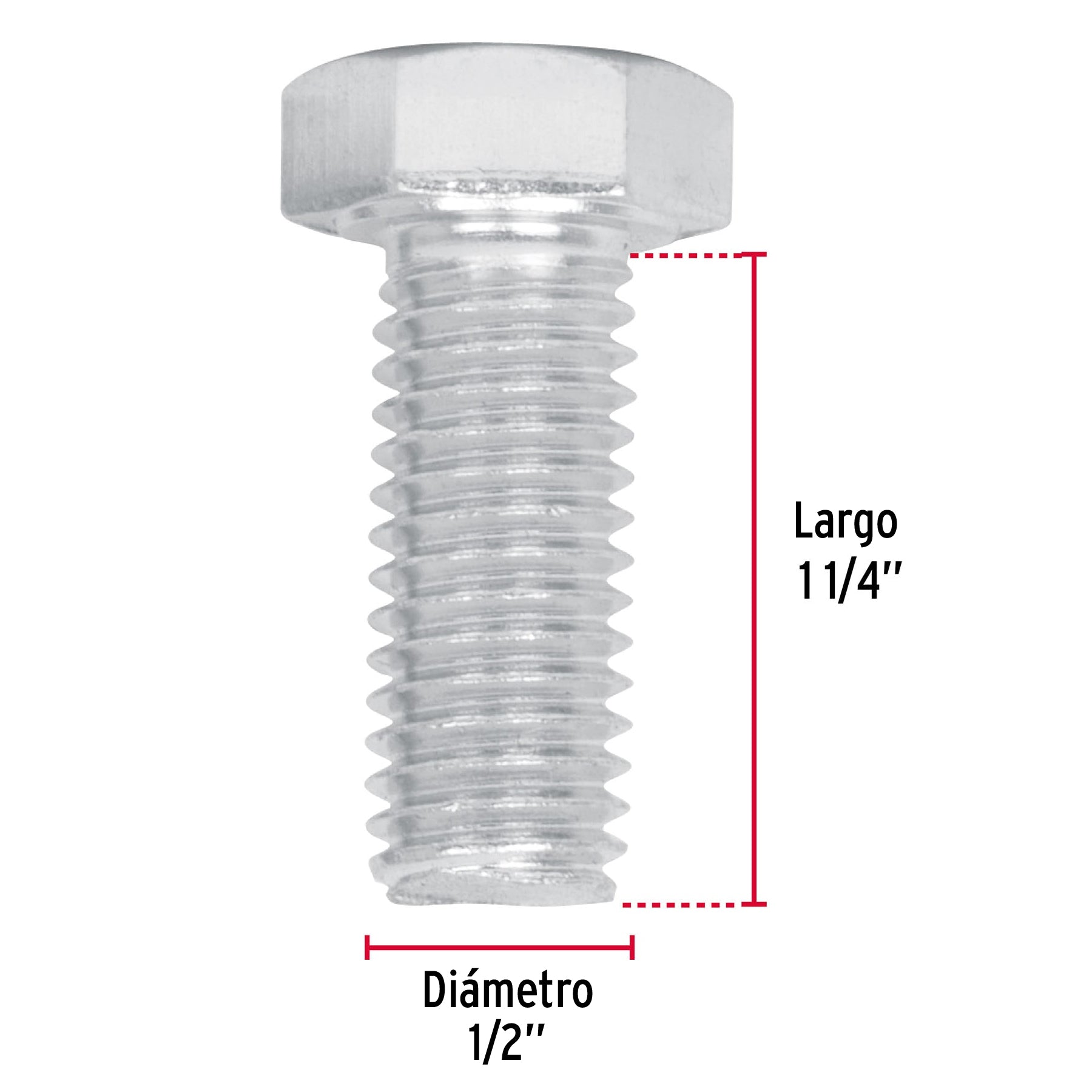 Bolsa con 40 tornillos 1/2" x 1-1/4" tipo máquina, FIERO