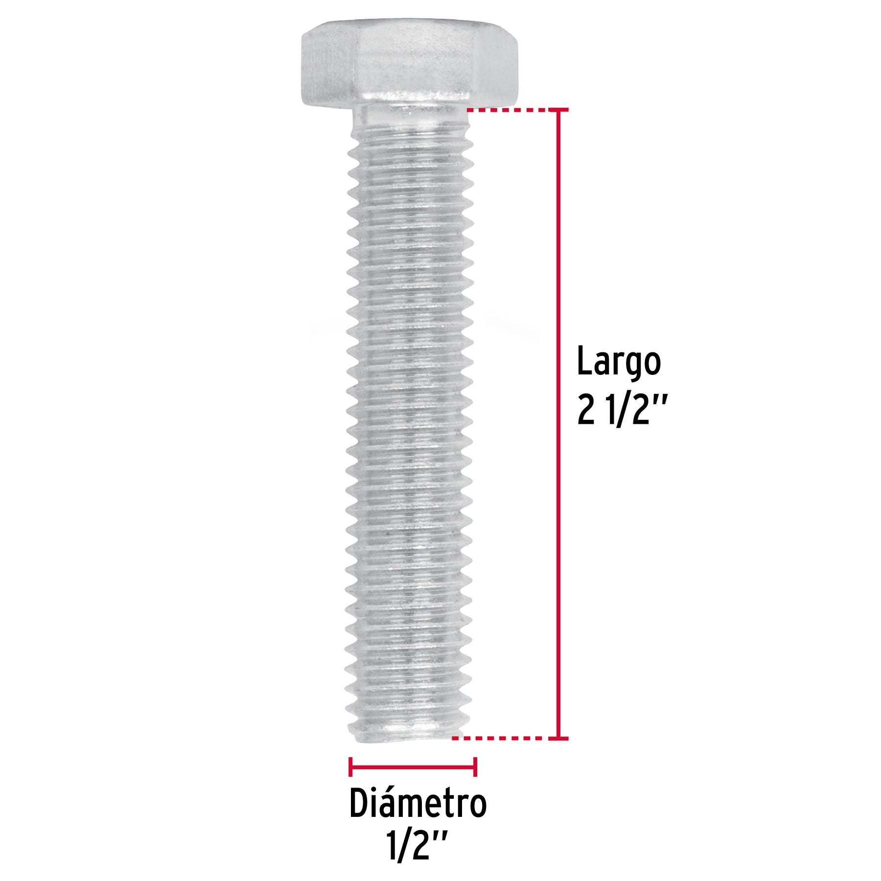 Bolsa con 20 tornillos 1/2" x 2-1/2" tipo máquina, FIERO
