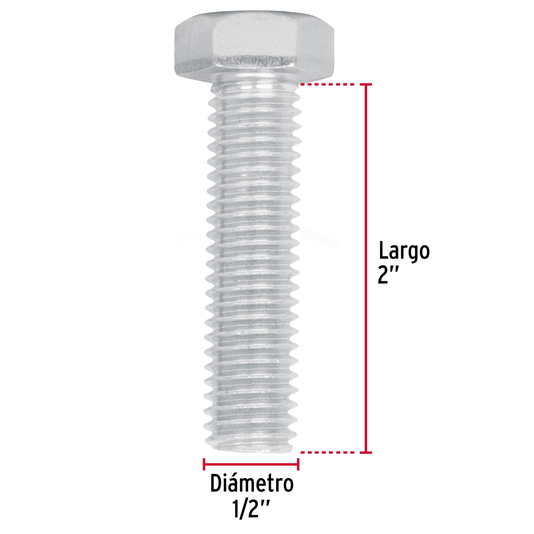 Bolsa con 30 tornillos 1/2" x 2" tipo máquina, FIERO