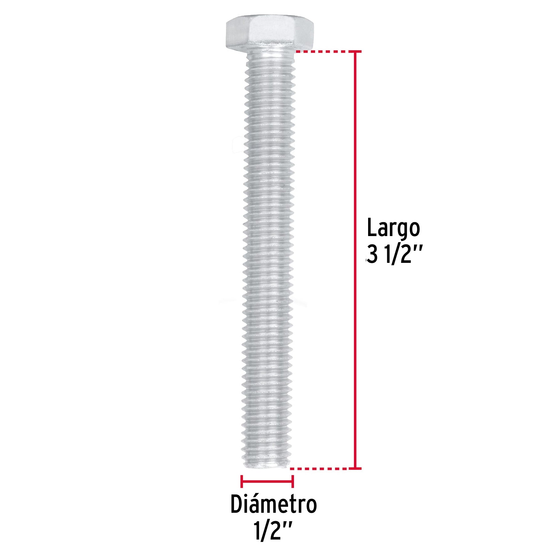 Bolsa con 20 tornillos 1/2" x 3-1/2" tipo máquina, FIERO