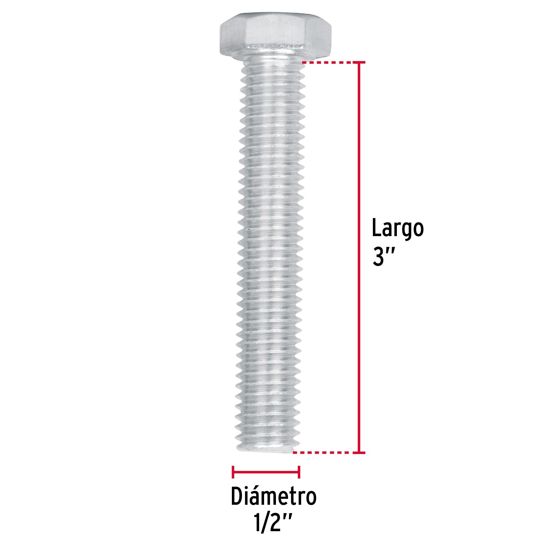 Bolsa con 20 tornillos 1/2" x 3" tipo máquina, FIERO