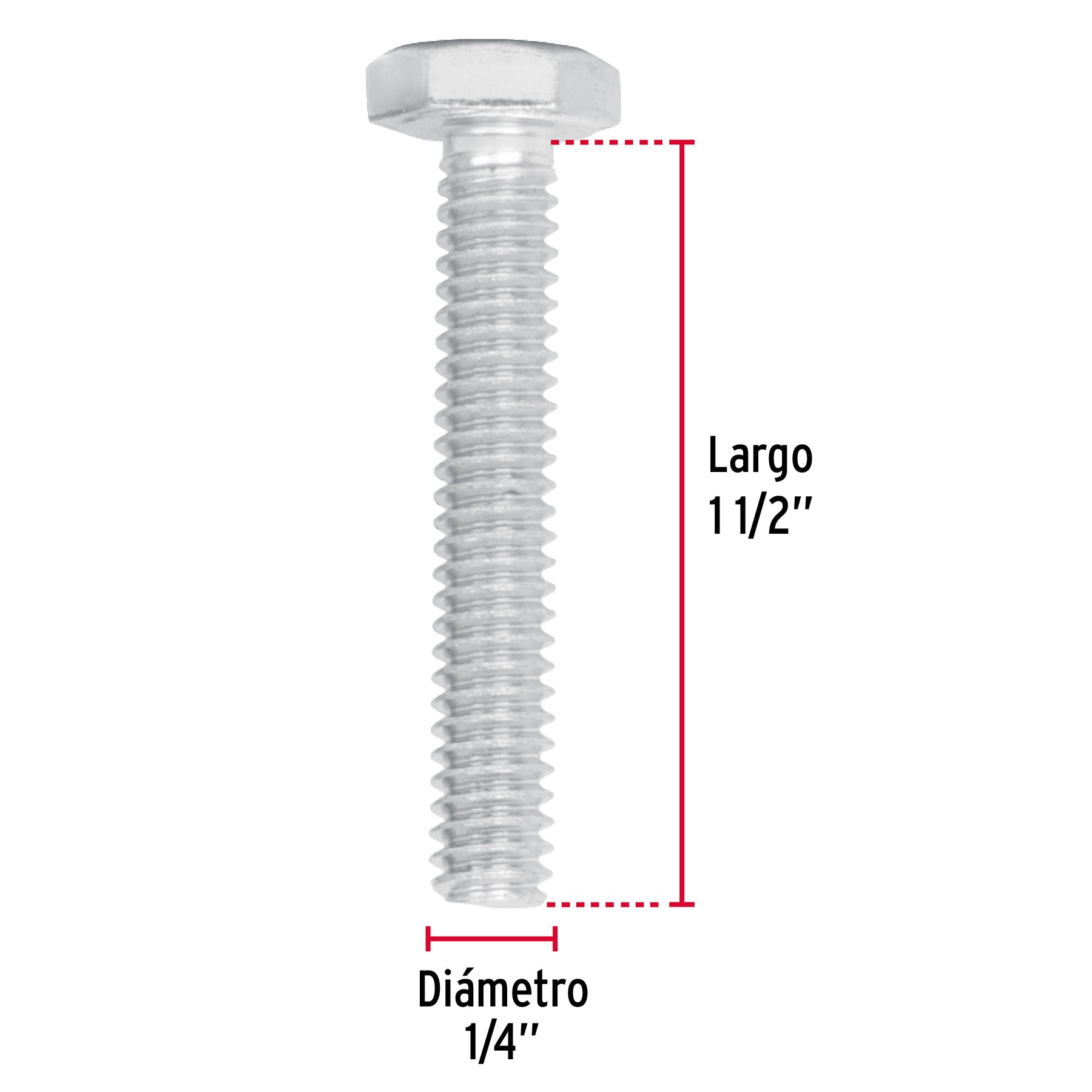 Bolsa con 80 tornillos 1/4" x 1-1/2" tipo máquina, FIERO