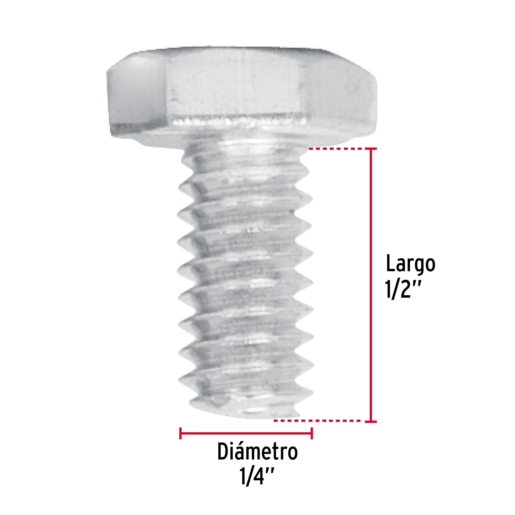 Bolsa con 150 tornillos 1/4" x 1/2" tipo máquina, FIERO