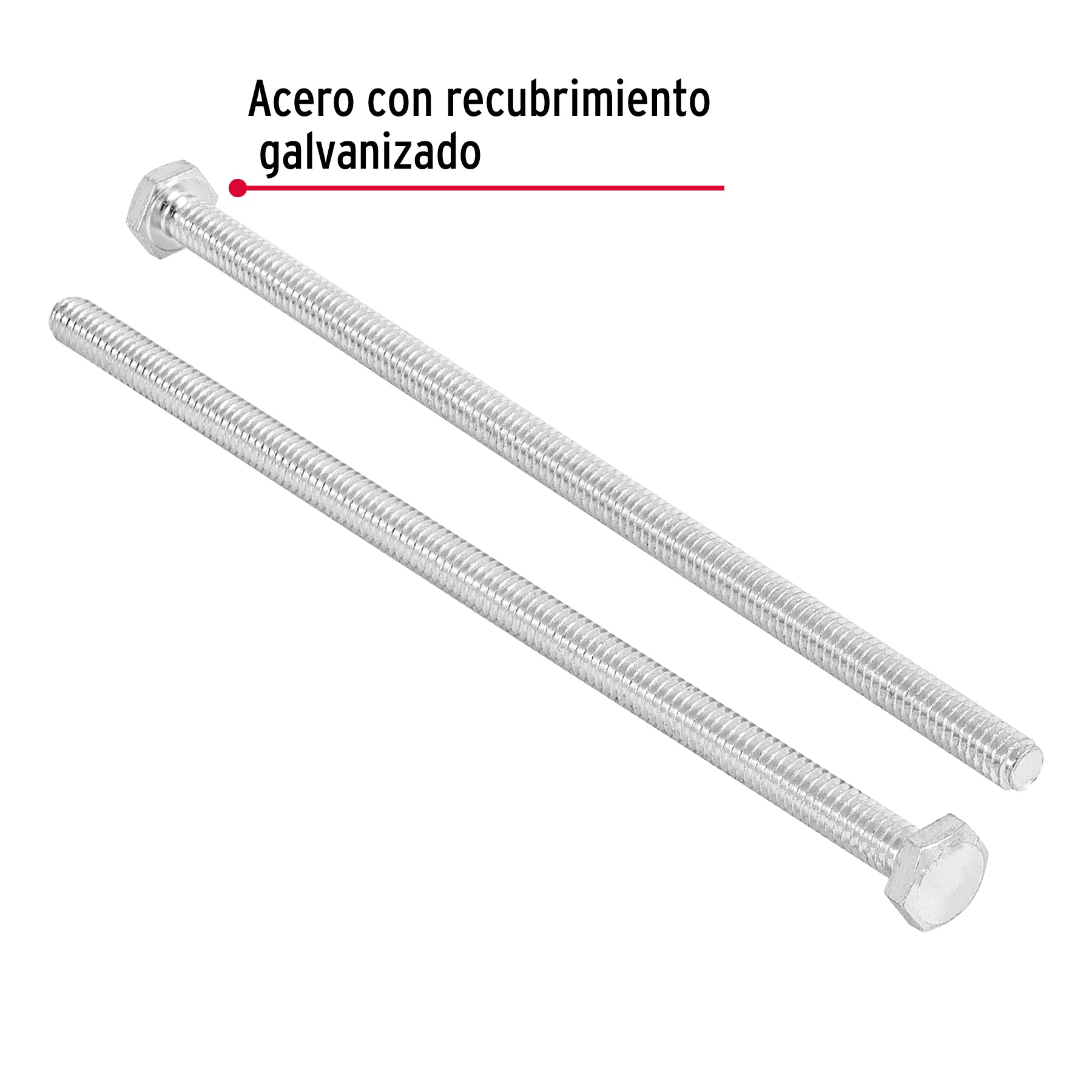 Bolsa con 20 tornillos 1/4" x 6" tipo máquina, FIERO
