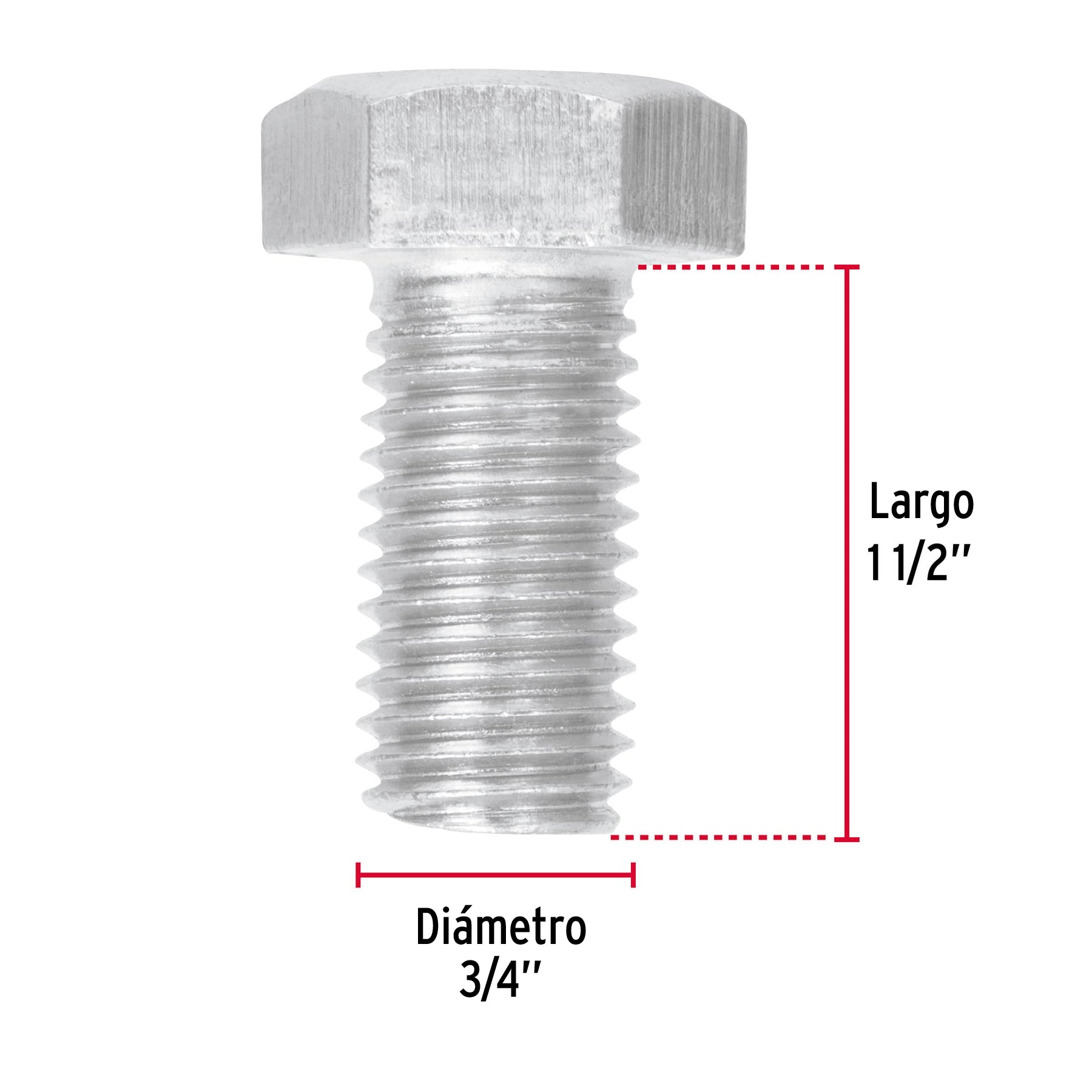 Bolsa con 6 tornillos 3/4" x 1-1/2" tipo máquina, FIERO