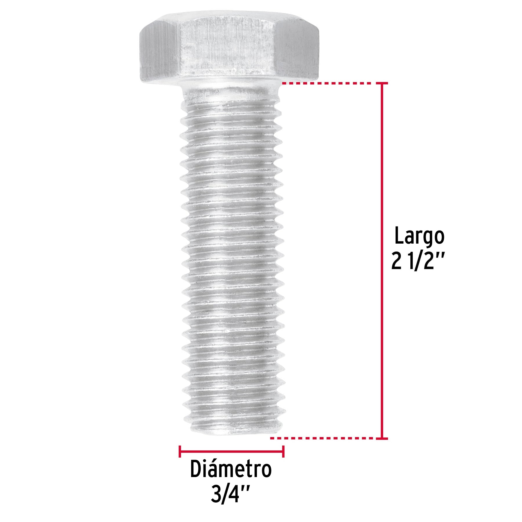 Bolsa con 6 tornillos 3/4" x 2-1/2" tipo máquina, FIERO
