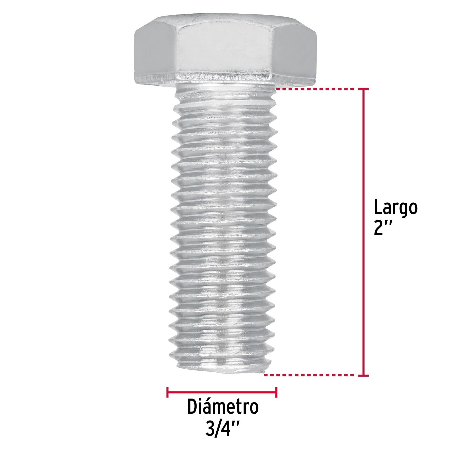 Bolsa con 6 tornillos 3/4" x 2" tipo máquina, FIERO