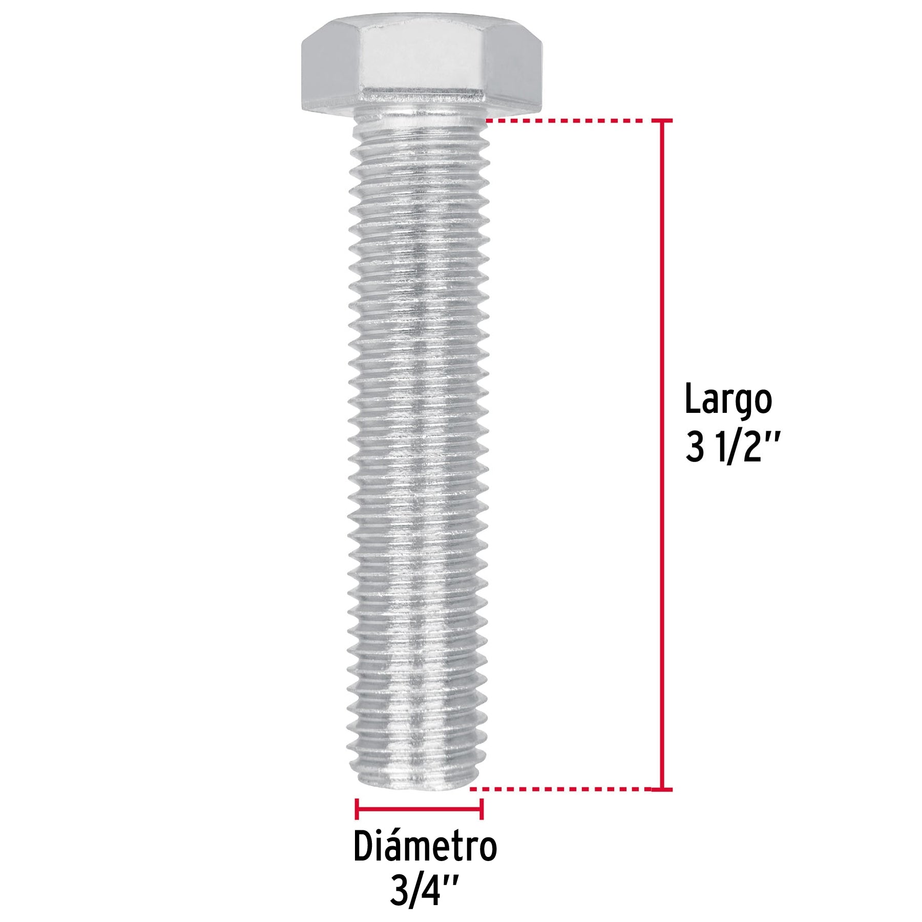 Bolsa con 4 tornillos 3/4" x 3-1/2" tipo máquina, FIERO