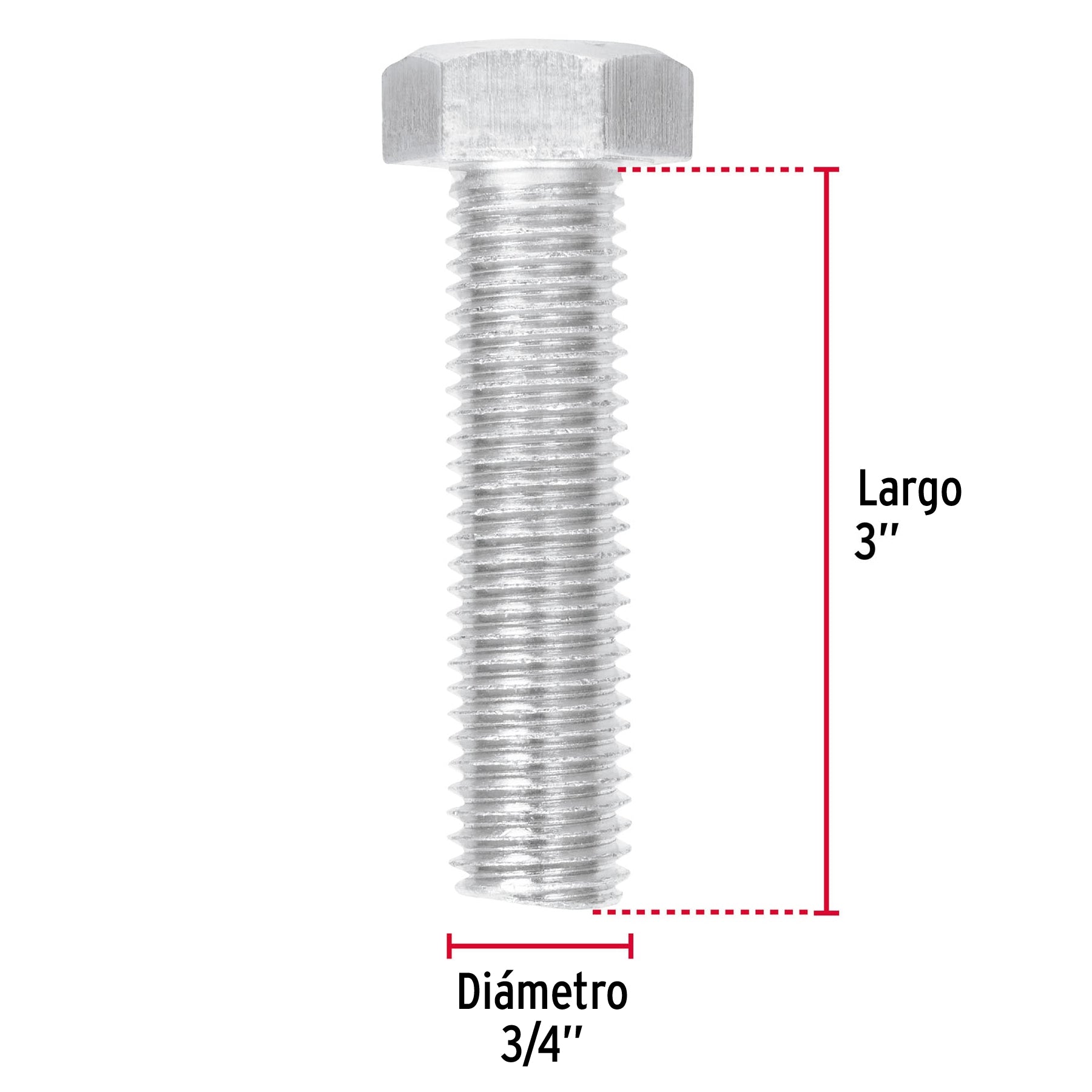 Bolsa con 4 tornillos 3/4" x 3" tipo máquina, FIERO