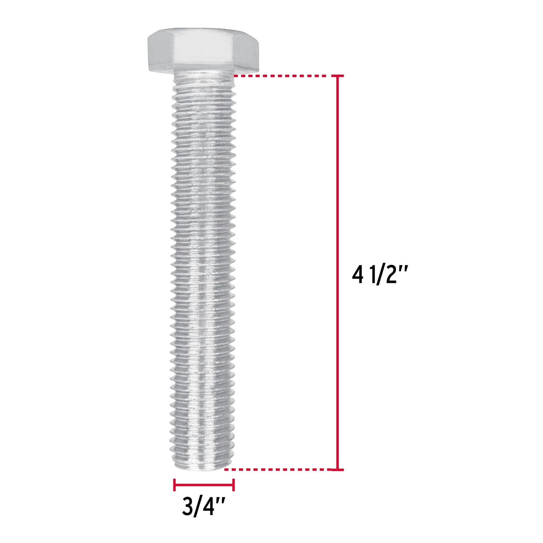 Bolsa con 4 tornillos 3/4" x 4-1/2" tipo máquina, FIERO
