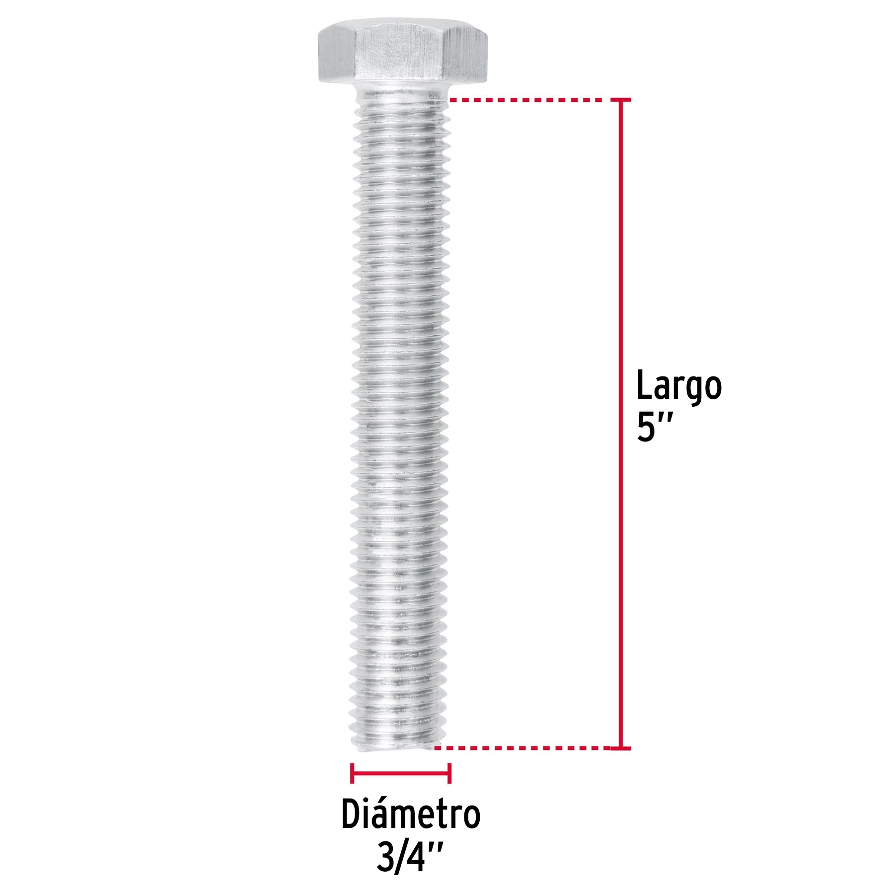 Bolsa con 4 tornillos 3/4" x 5" tipo máquina, FIERO