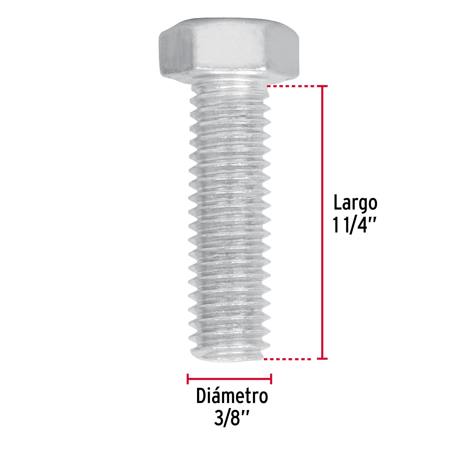 Bolsa con 40 tornillos 3/8" x 1-1/4" tipo máquina, FIERO