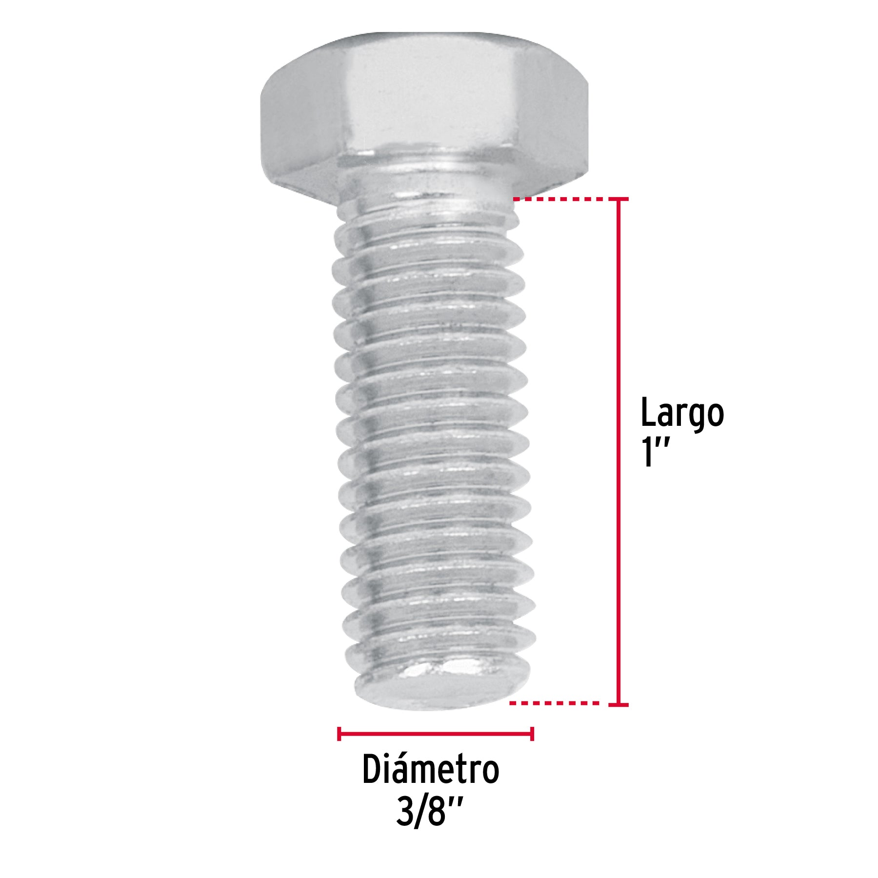 Bolsa con 40 tornillos 3/8" x 1" tipo máquina, FIERO