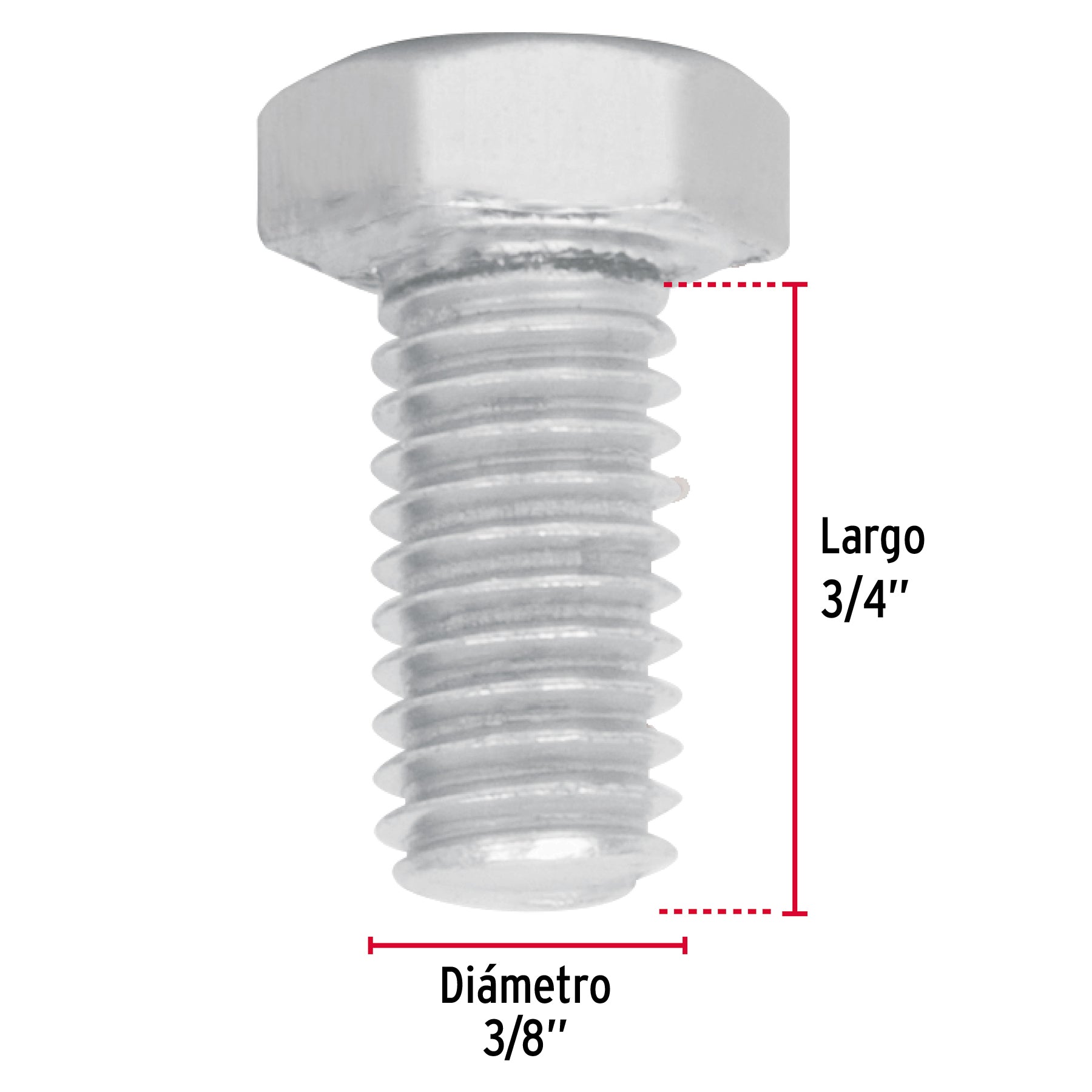 Bolsa con 50 tornillos 3/8" x 3/4" tipo máquina, FIERO