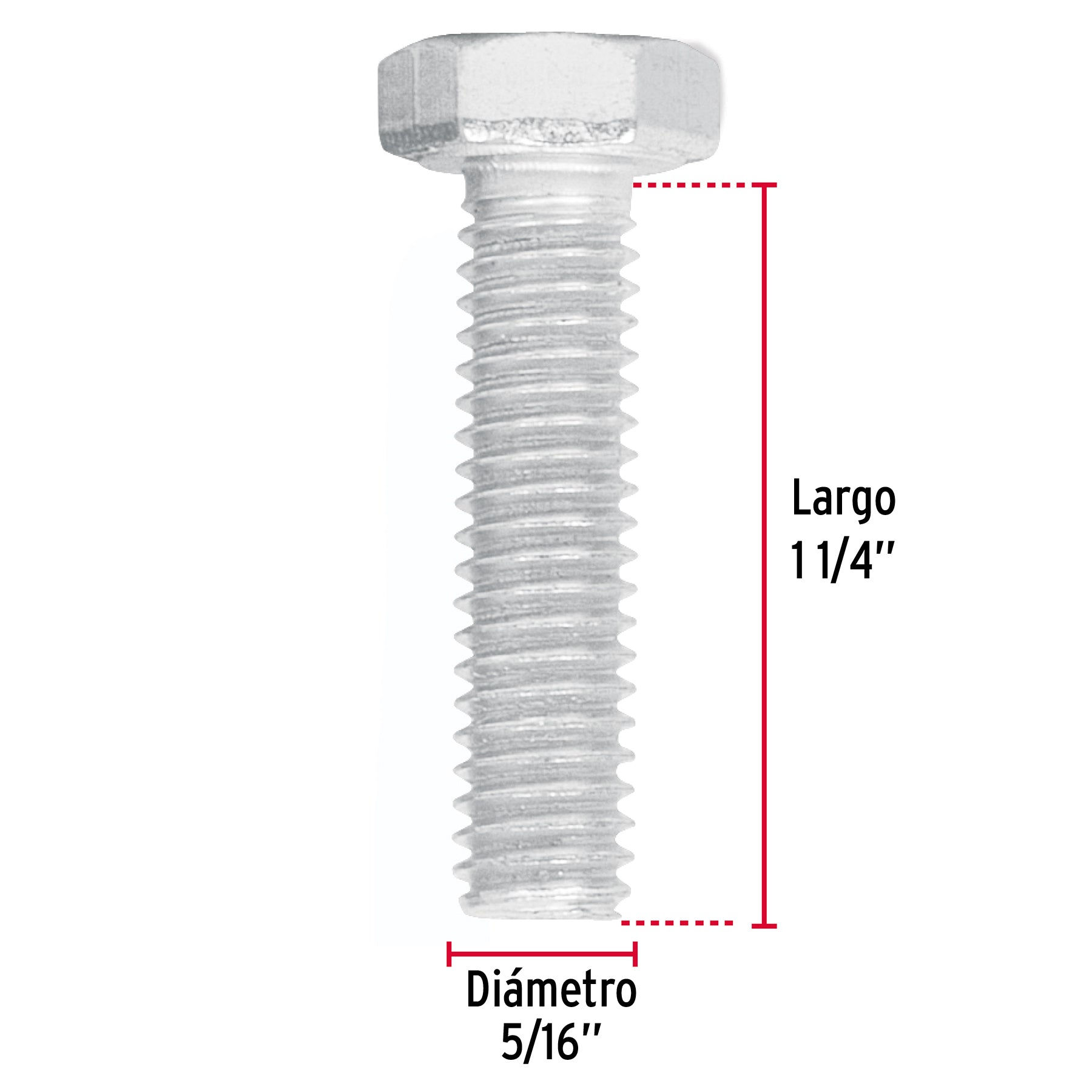 Bolsa con 60 tornillos 5/16" x 1-1/4" tipo máquina, FIERO