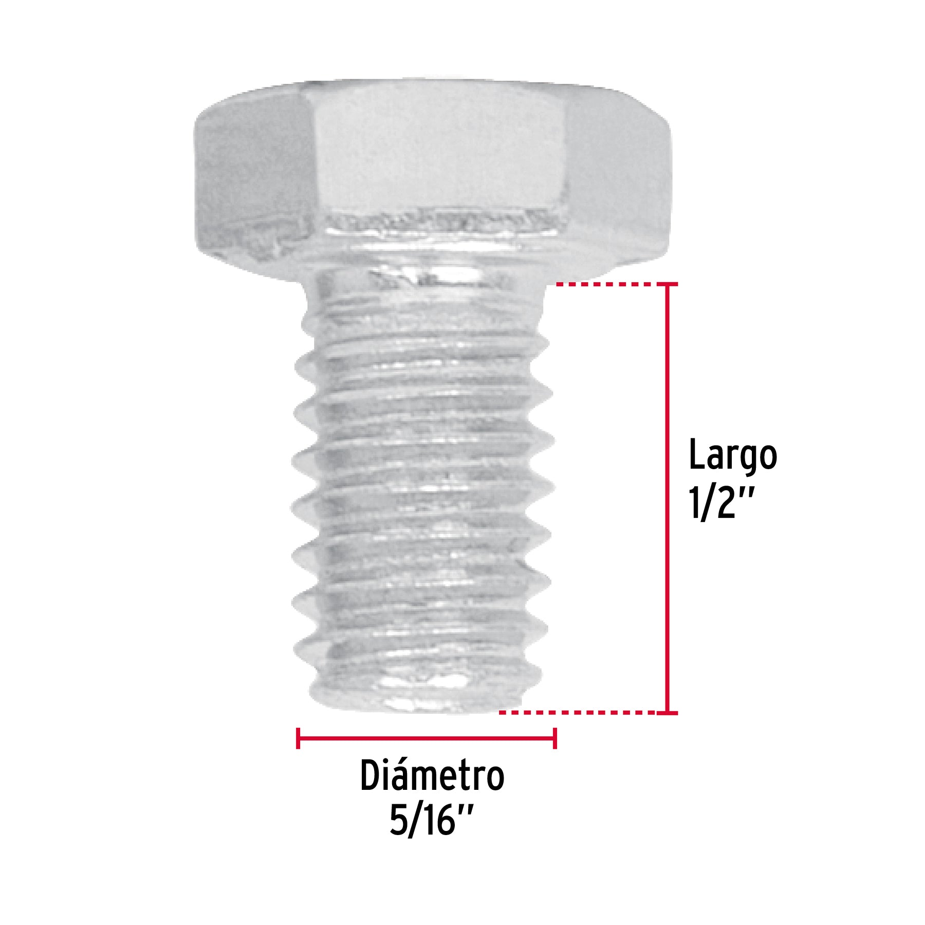 Bolsa con 100 tornillos 5/16" x 1/2" tipo máquina, FIERO