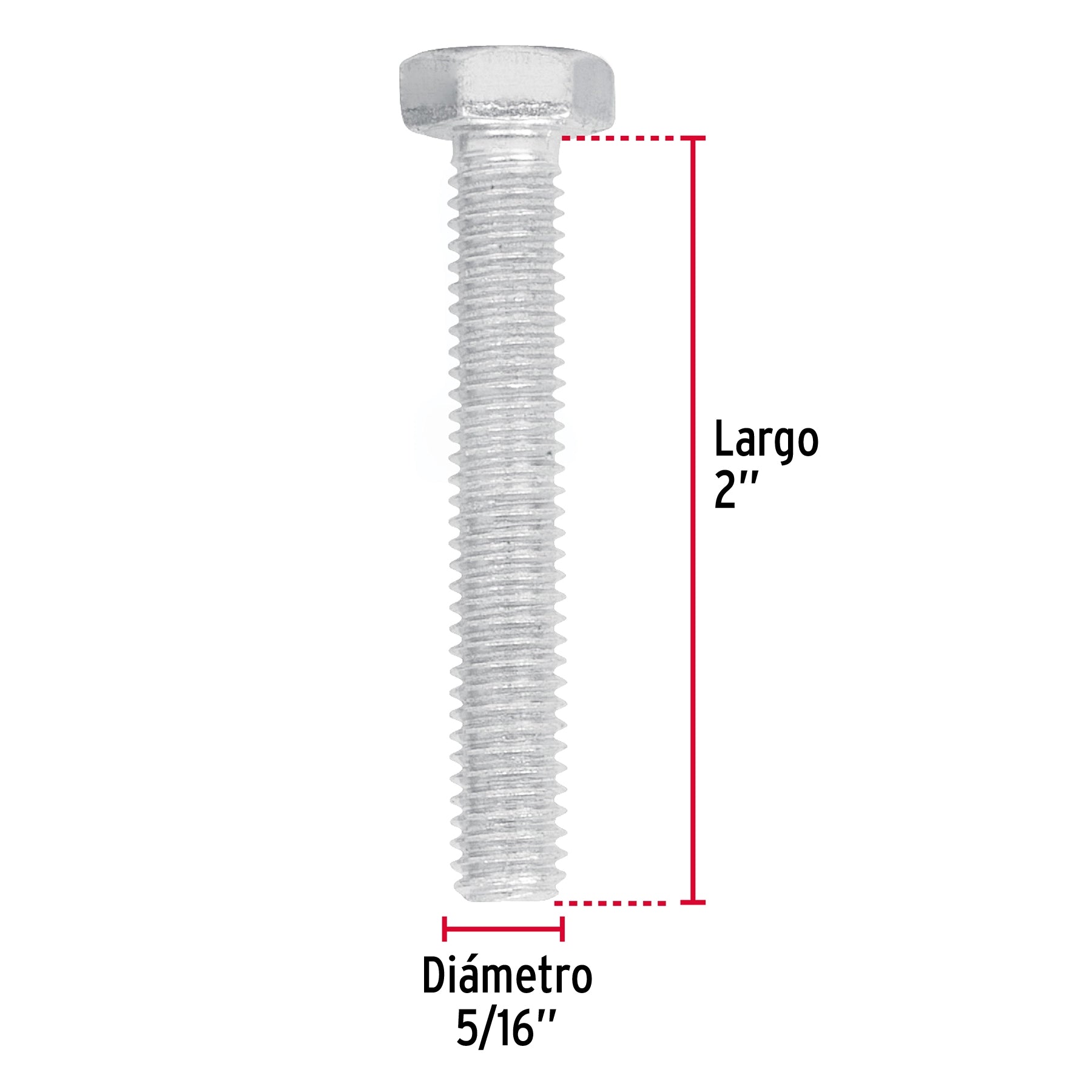 Bolsa con 80 tornillos 5/16" x 2" tipo máquina, FIERO