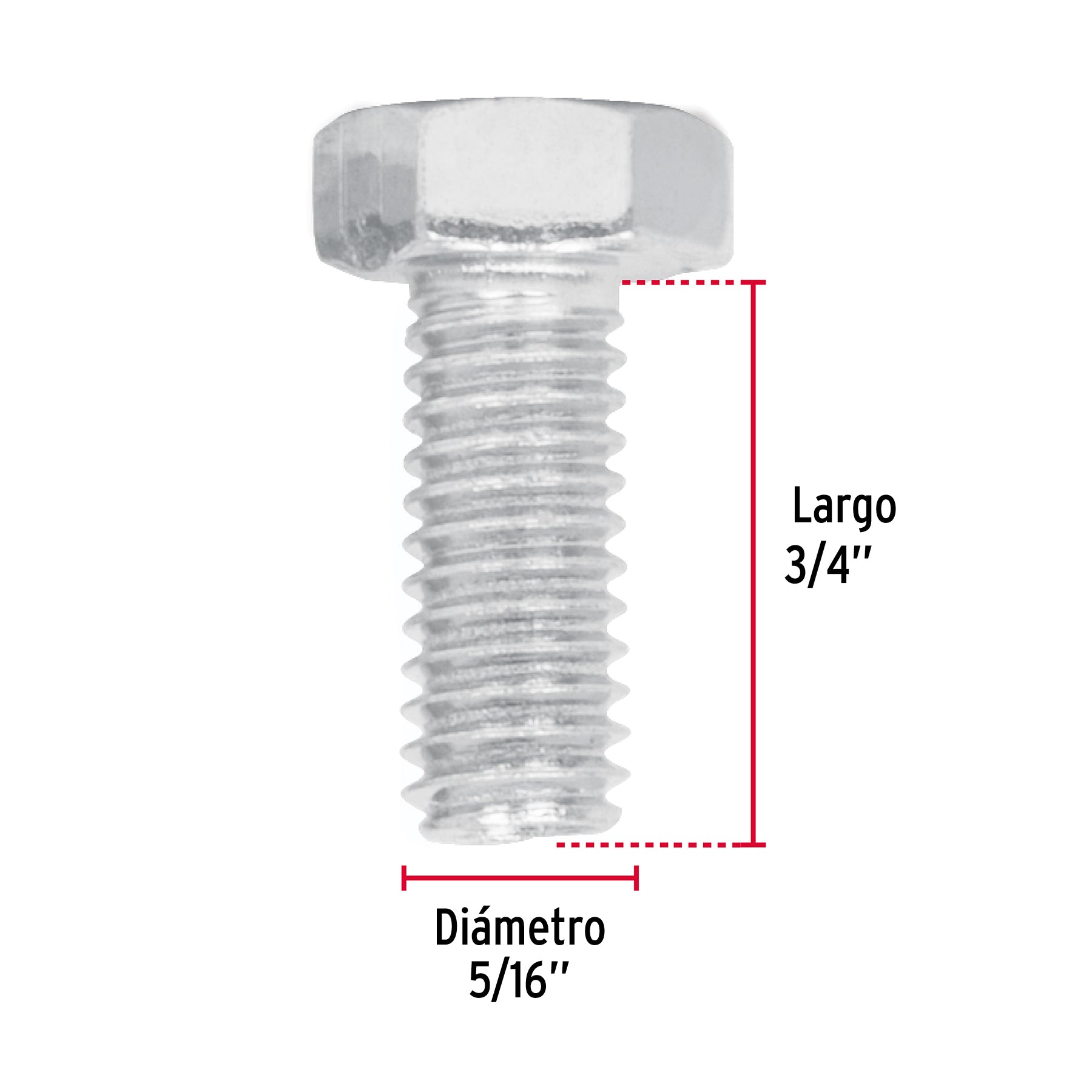 Bolsa con 80 tornillos 5/16" x 3/4" tipo máquina, FIERO