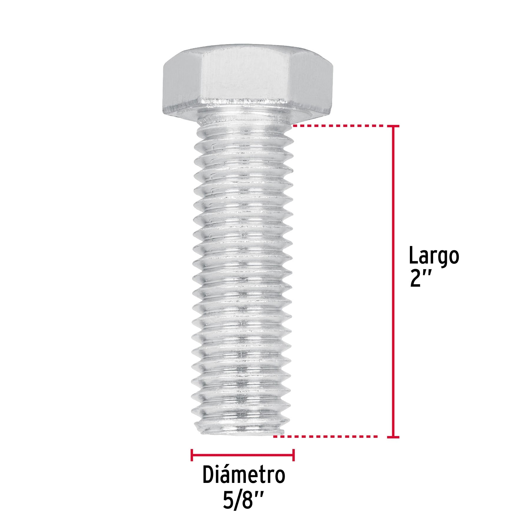 Bolsa con 10 tornillos 5/8" x 2" tipo máquina, FIERO